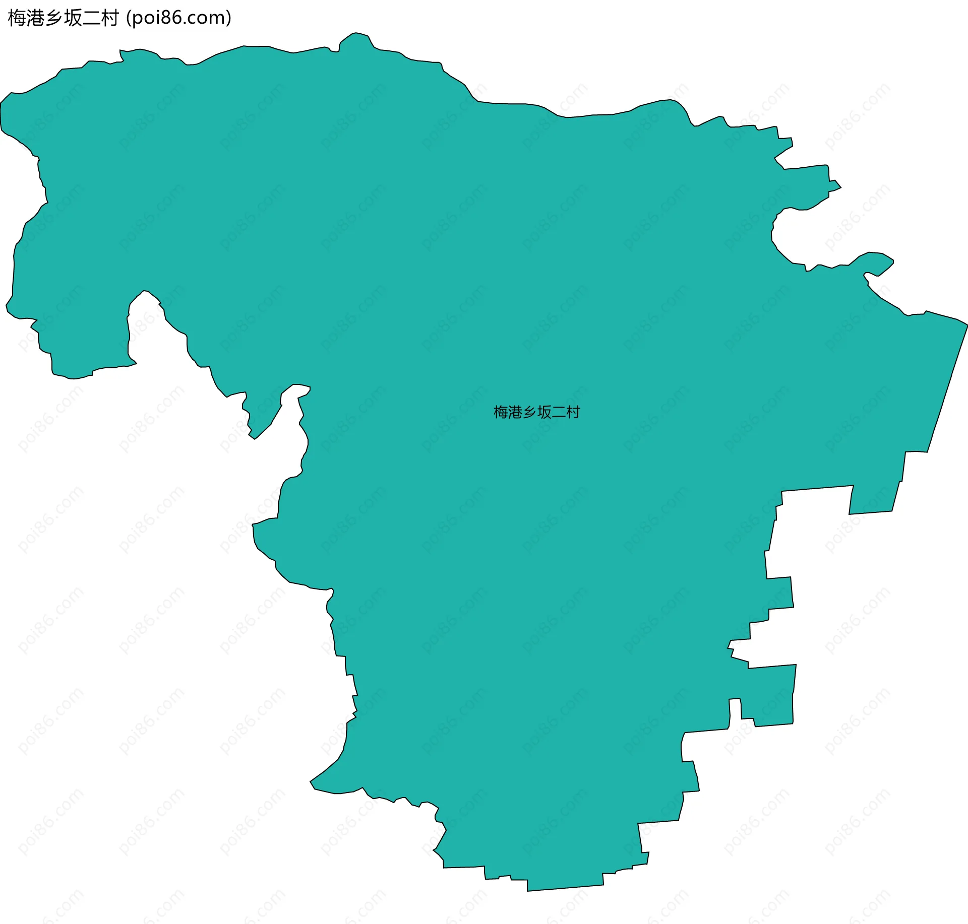 梅港乡坂二村边界地图