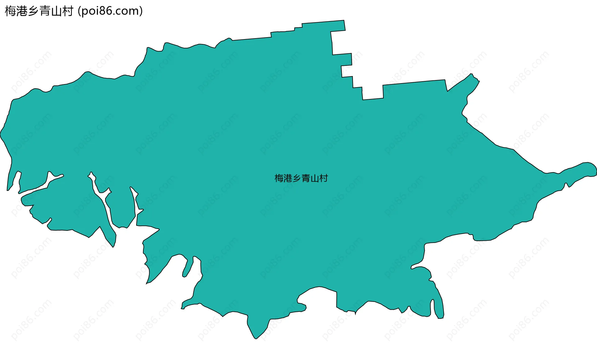 梅港乡青山村边界地图