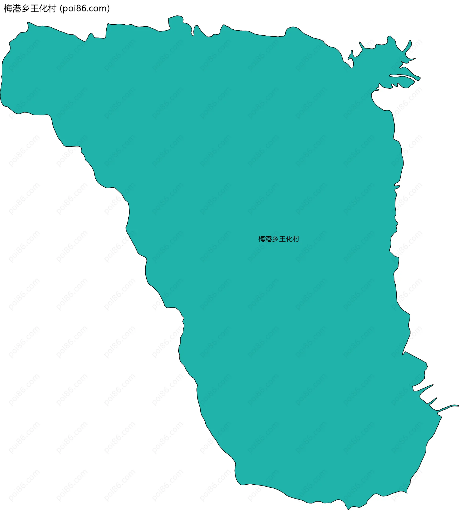 梅港乡王化村边界地图