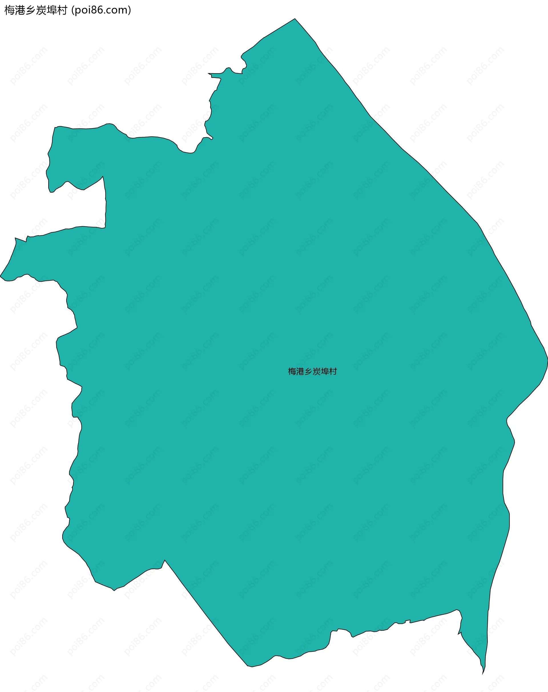 梅港乡炭埠村边界地图