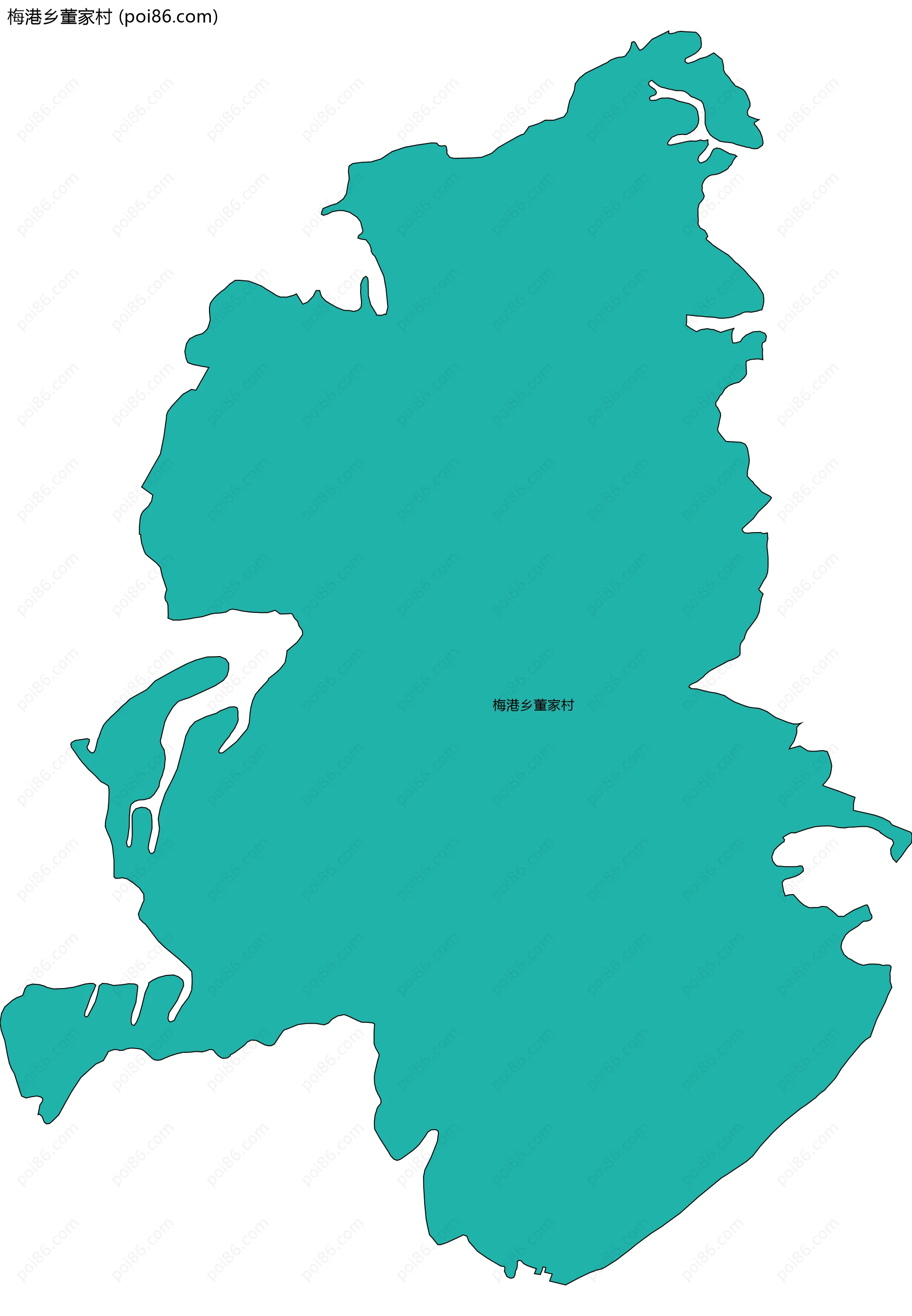 梅港乡董家村边界地图