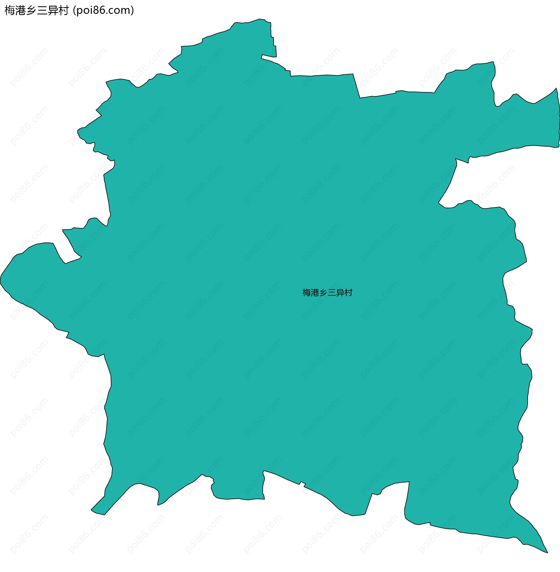 梅港乡三异村边界地图