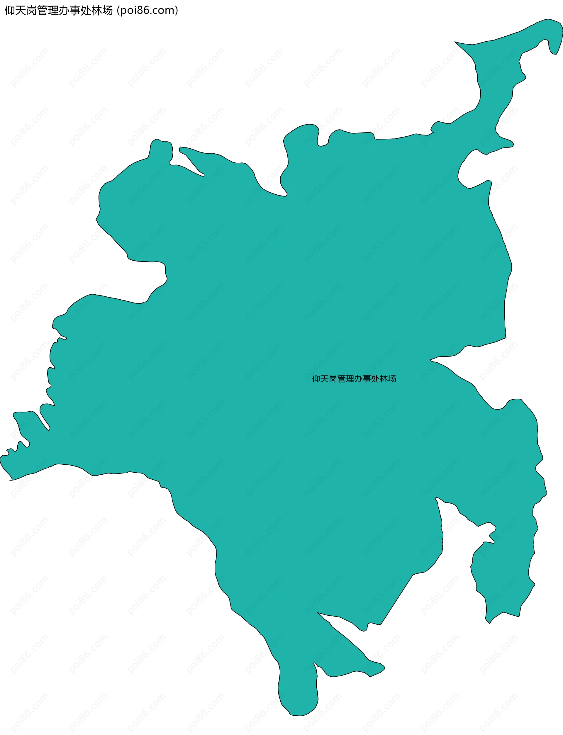 仰天岗管理办事处林场边界地图(五级行政区划)