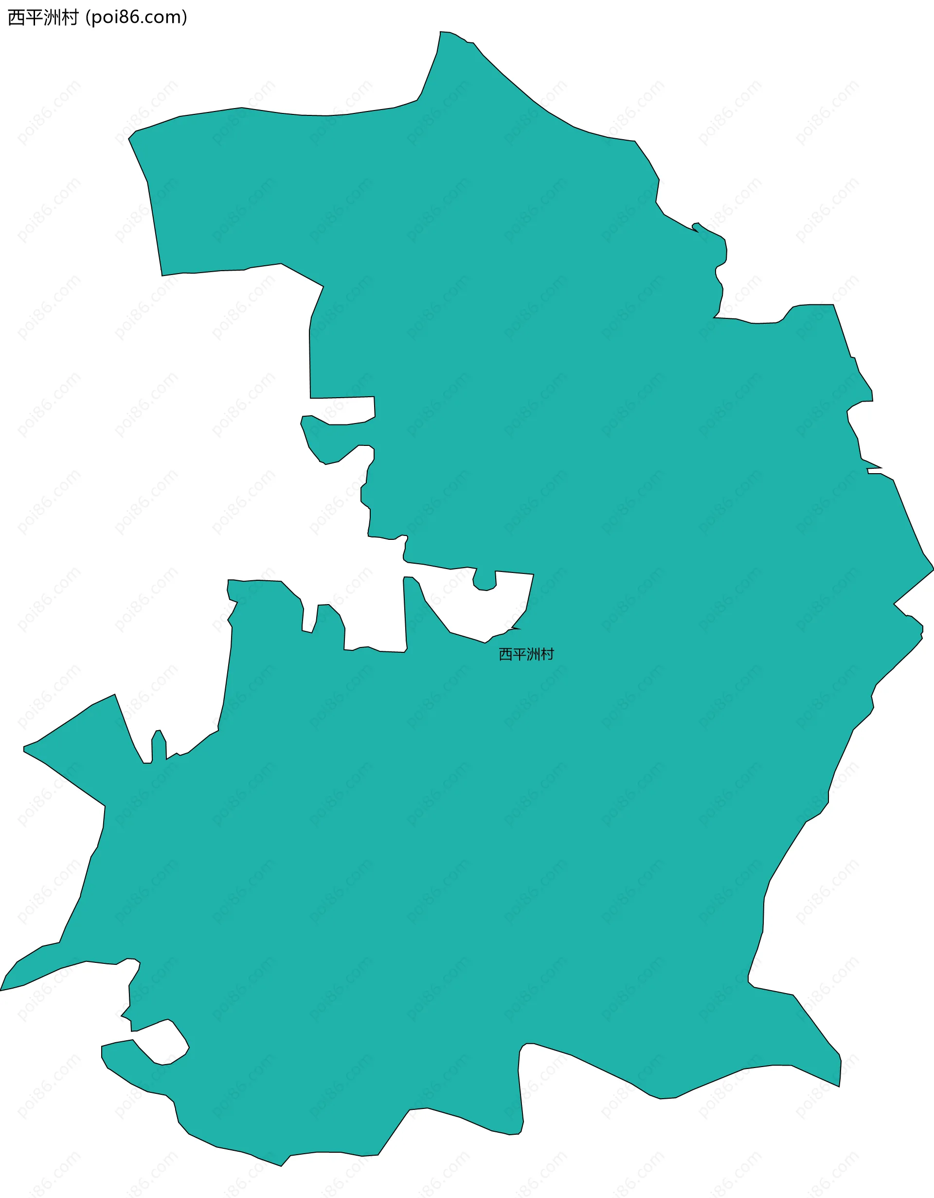 西平洲村边界地图