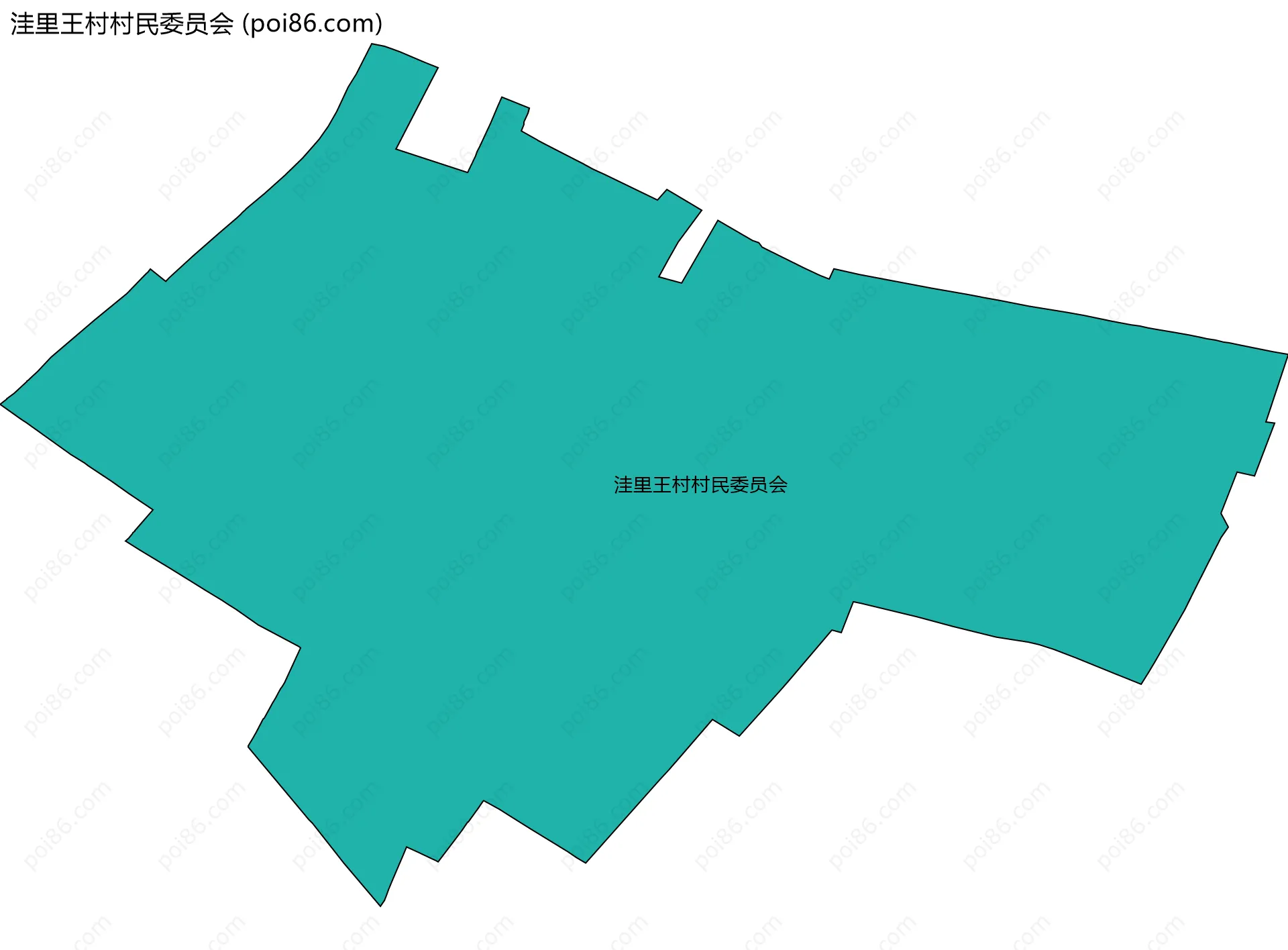 洼里王村村民委员会边界地图