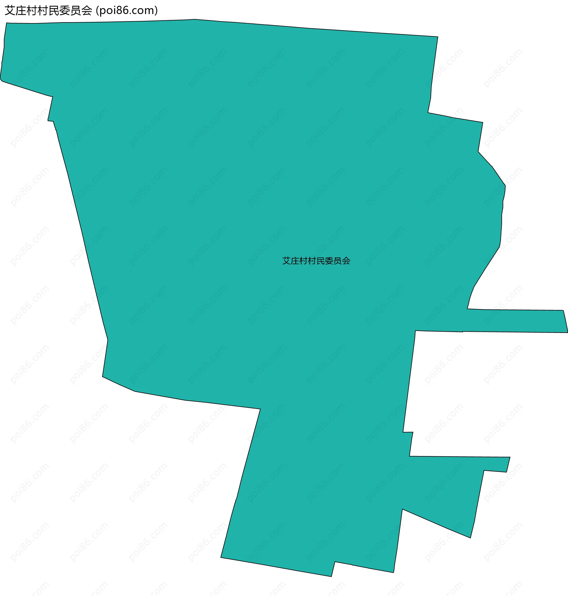 艾庄村村民委员会边界地图