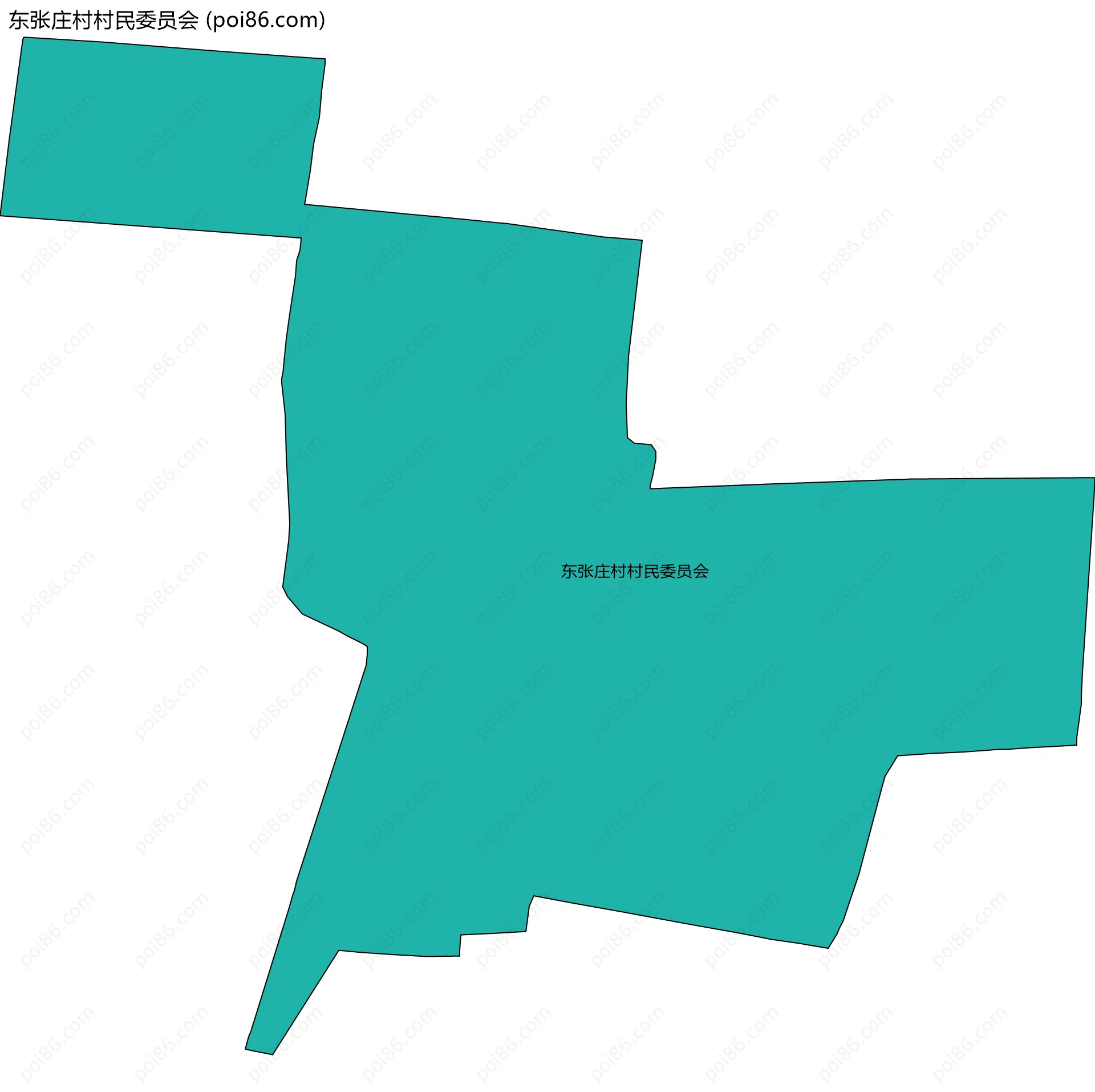 东张庄村村民委员会边界地图