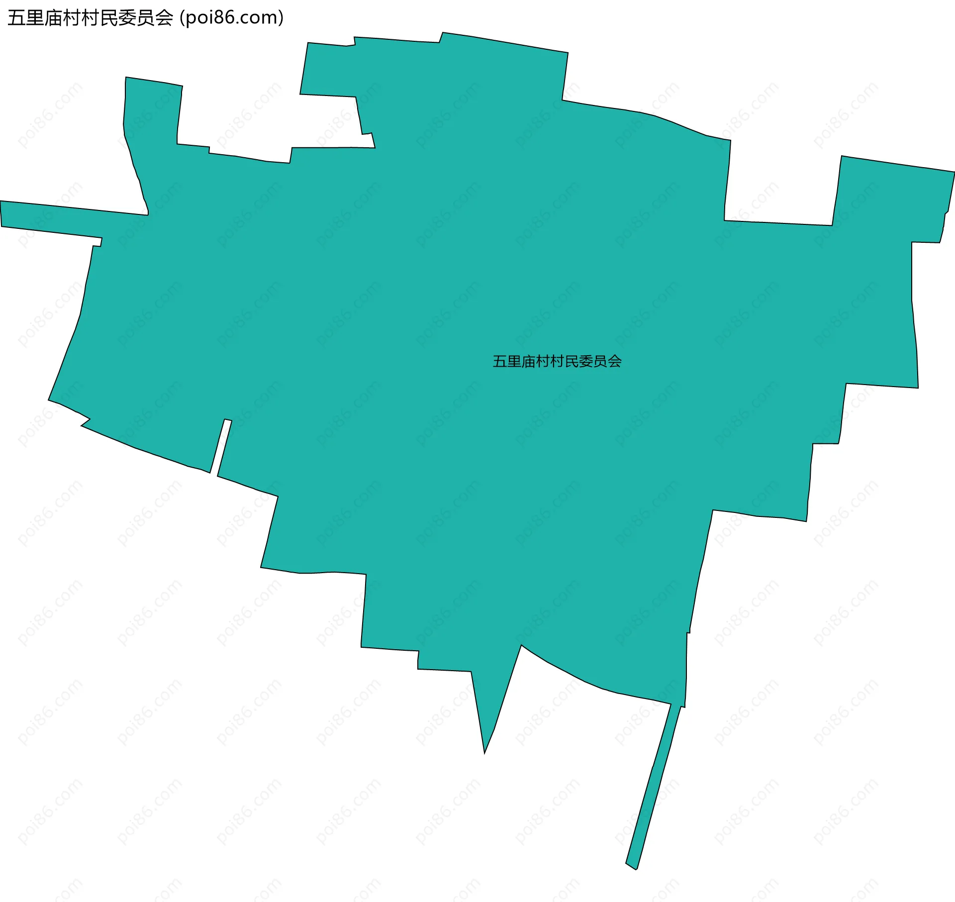 五里庙村村民委员会边界地图