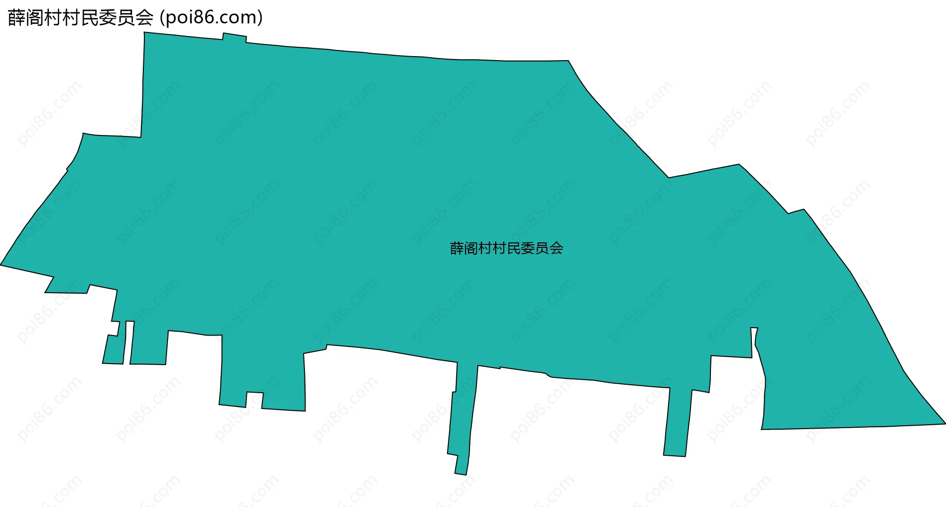 薛阁村村民委员会边界地图