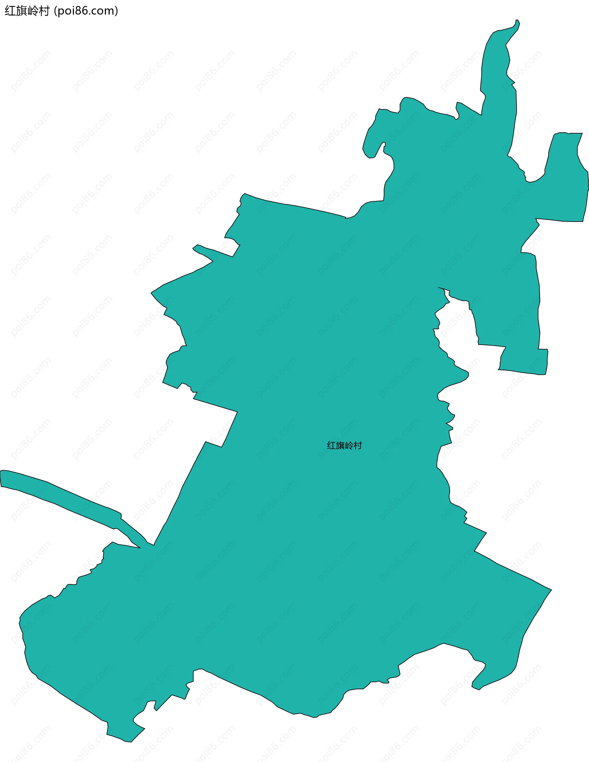 红旗岭村边界地图