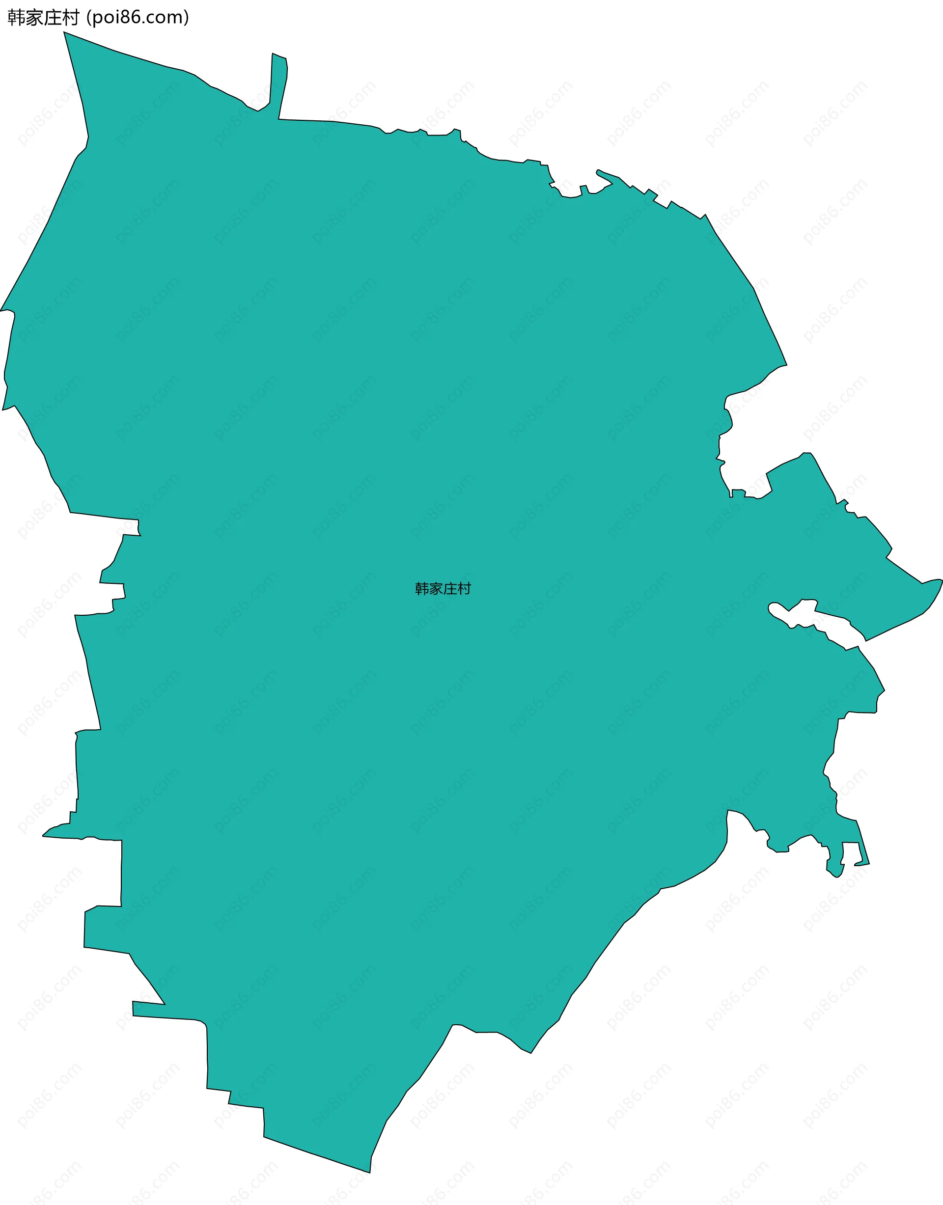 韩家庄村边界地图
