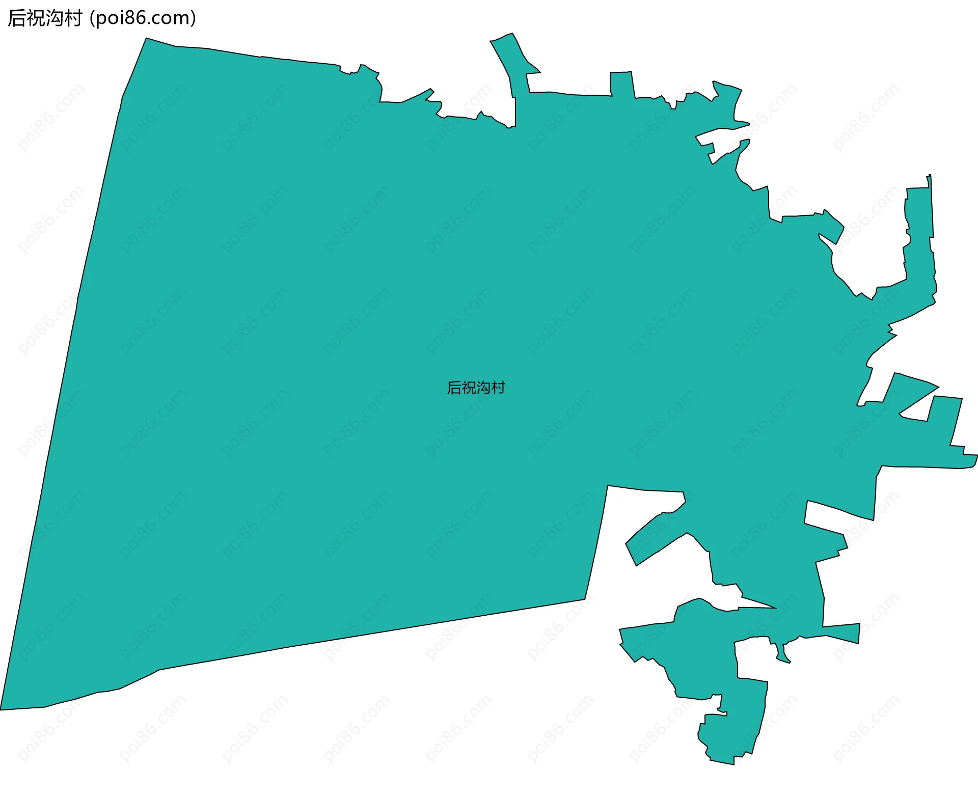 后祝沟村边界地图