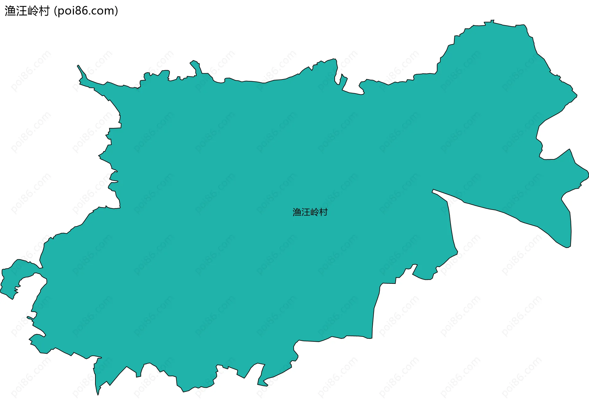 渔汪岭村边界地图