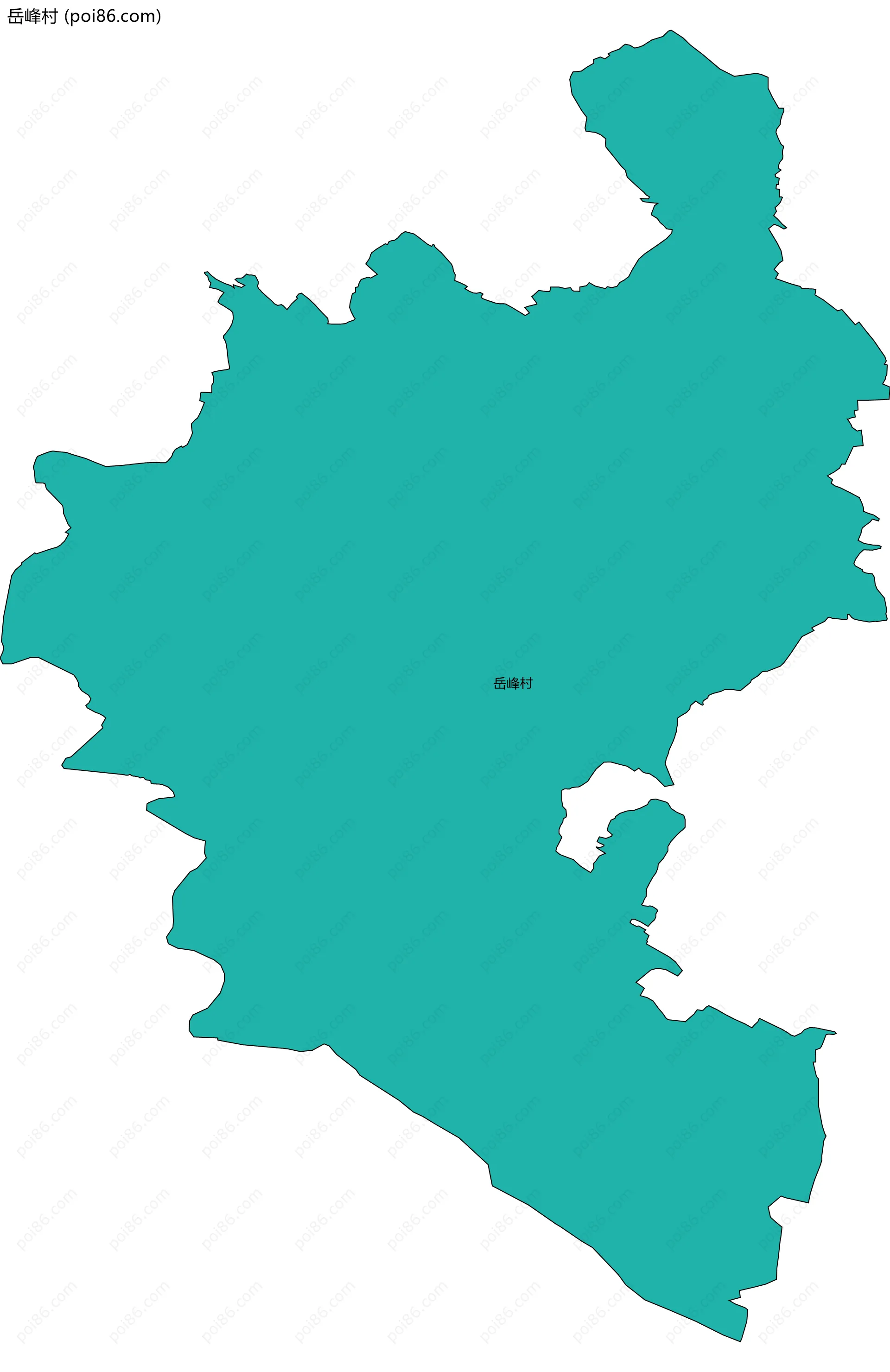 岳峰村边界地图