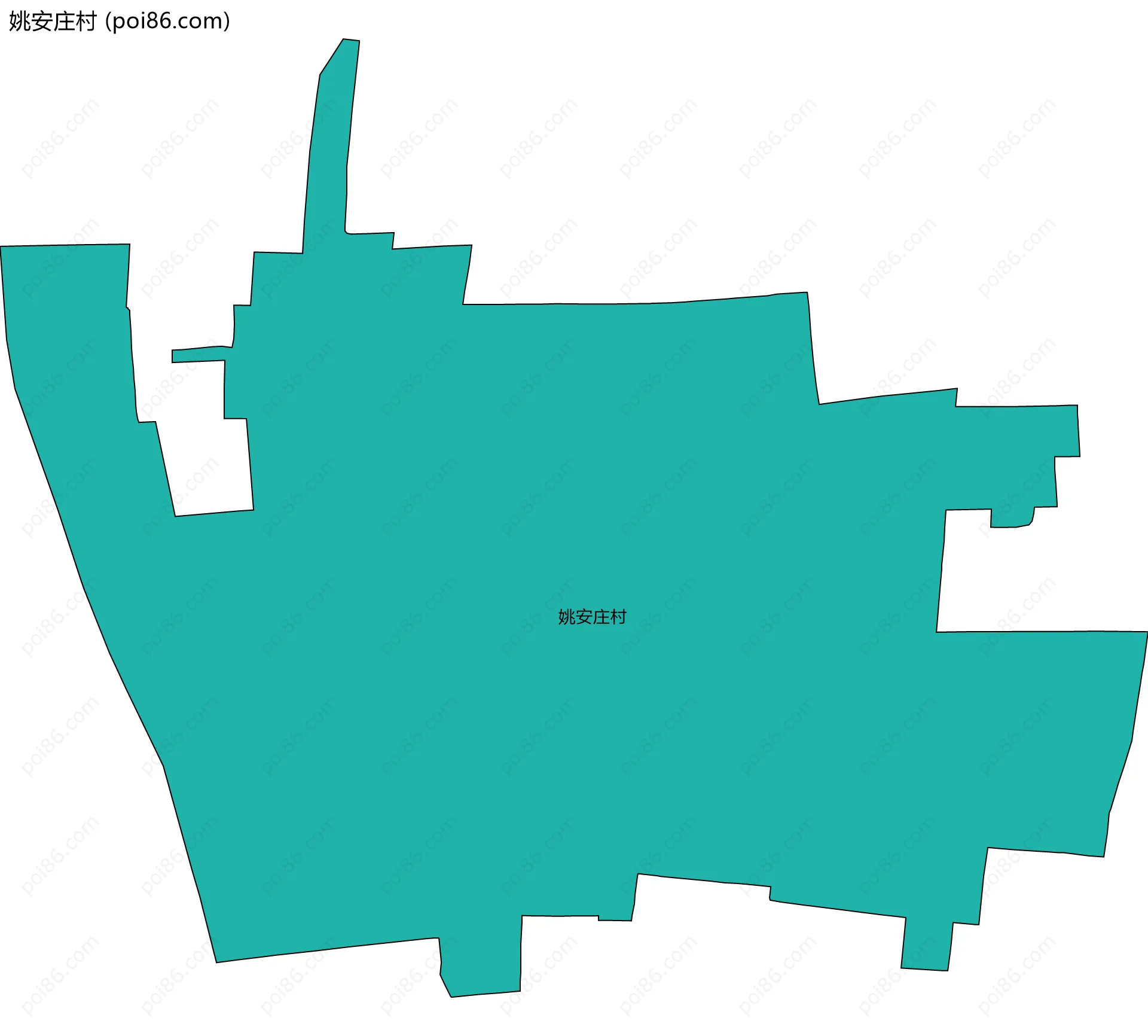姚安庄村边界地图