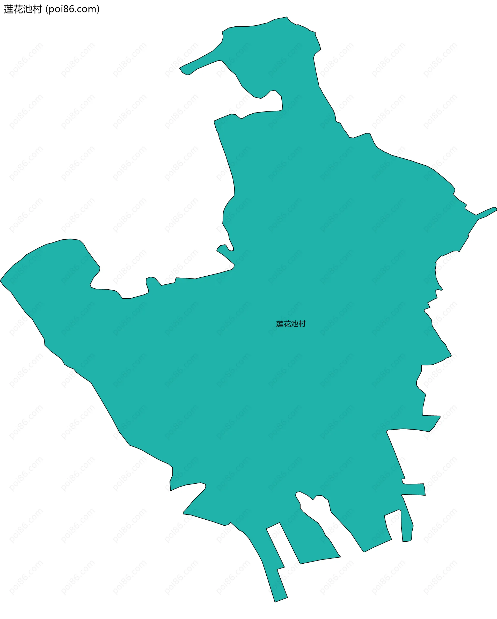 莲花池村边界地图