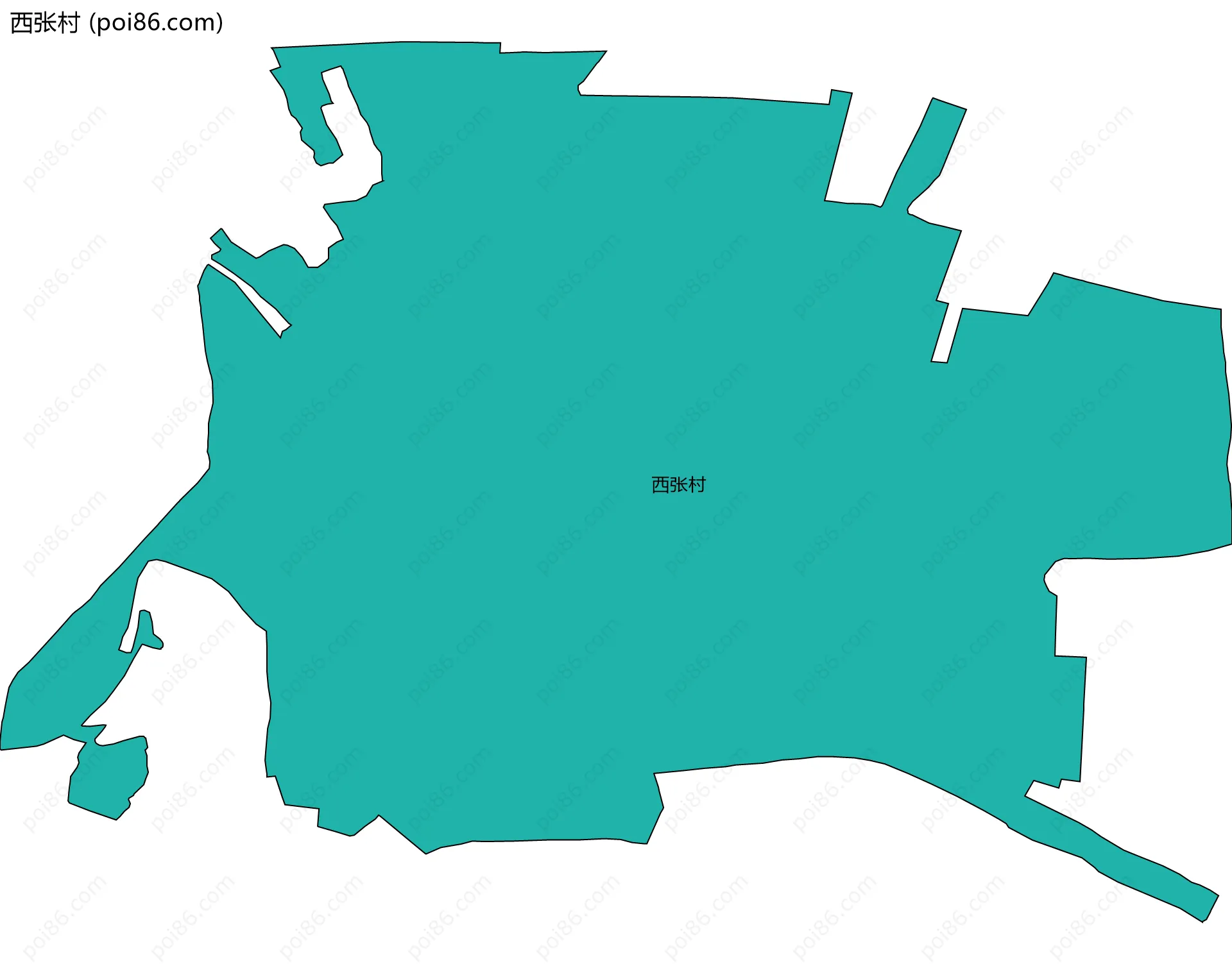 西张村边界地图