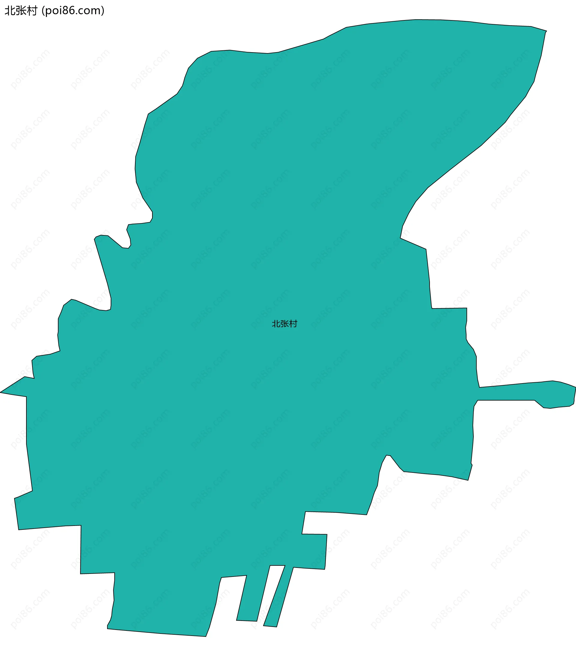 北张村边界地图