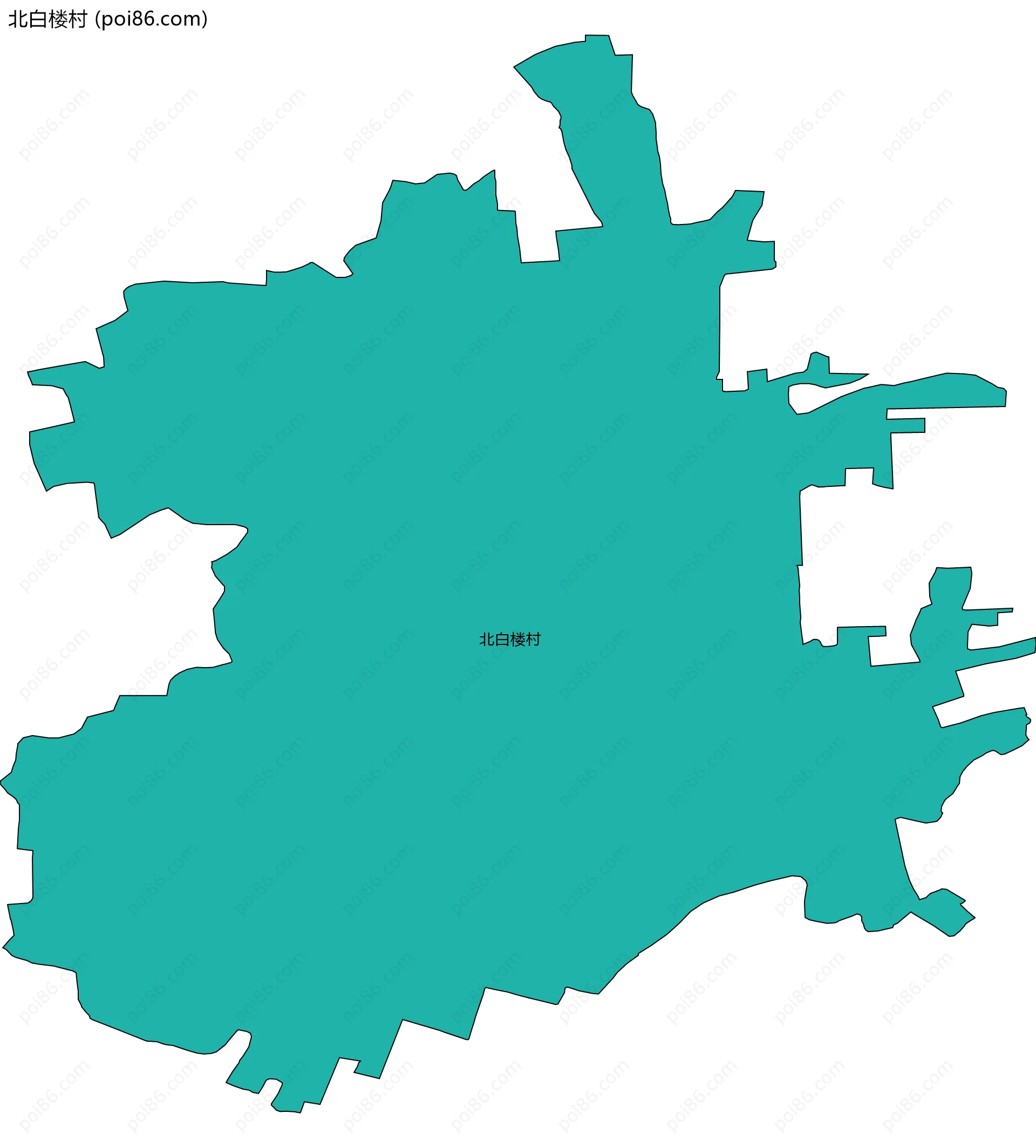 北白楼村边界地图