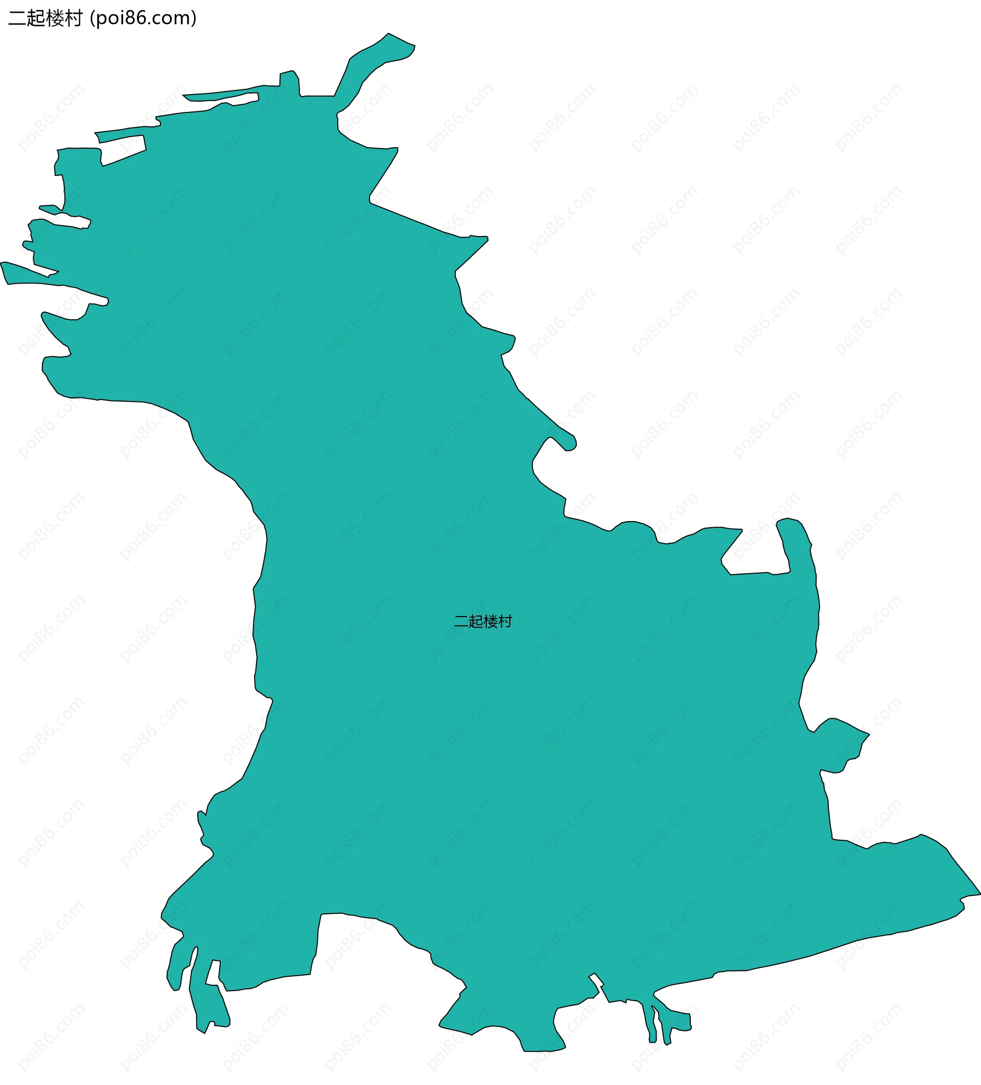 二起楼村边界地图