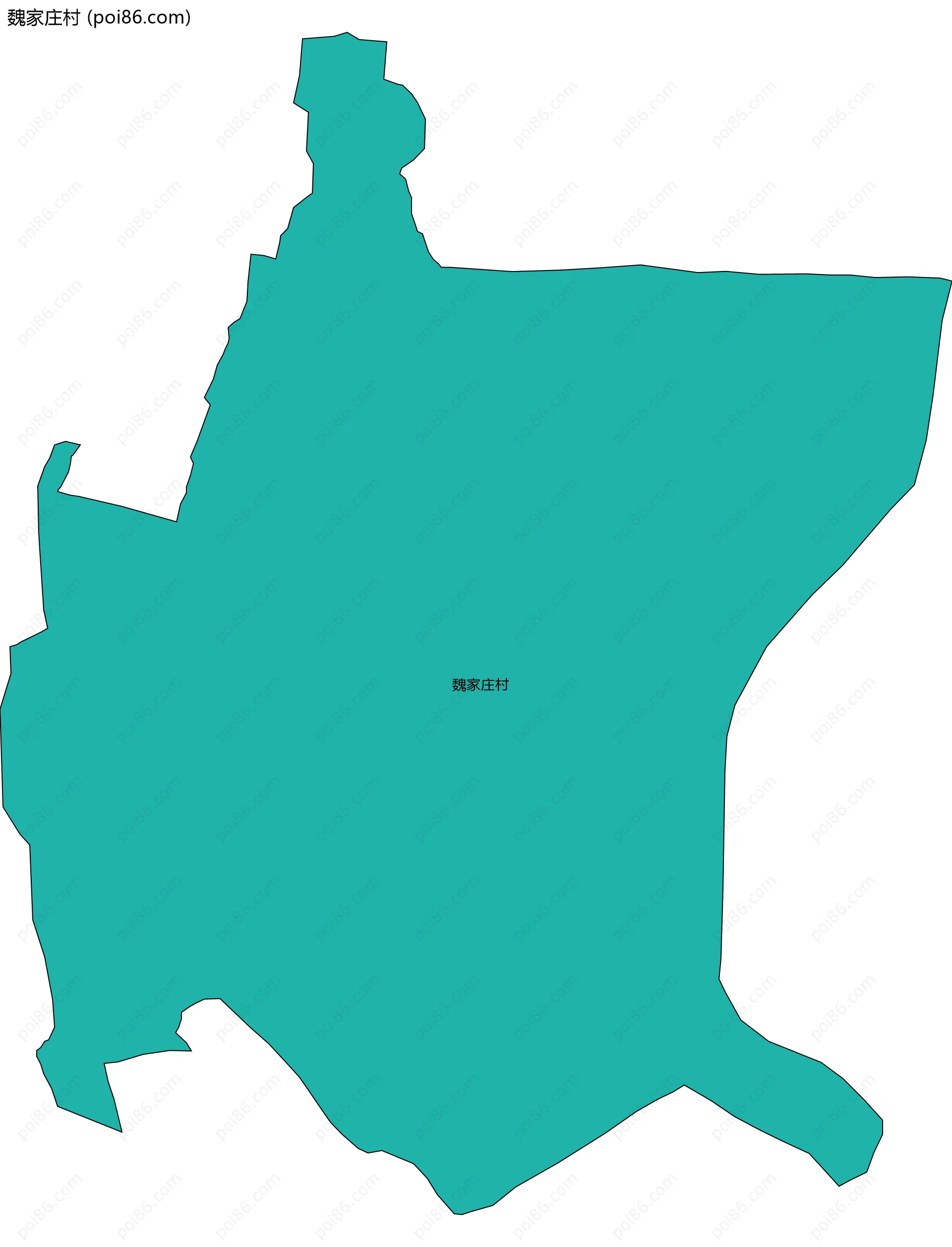 魏家庄村边界地图