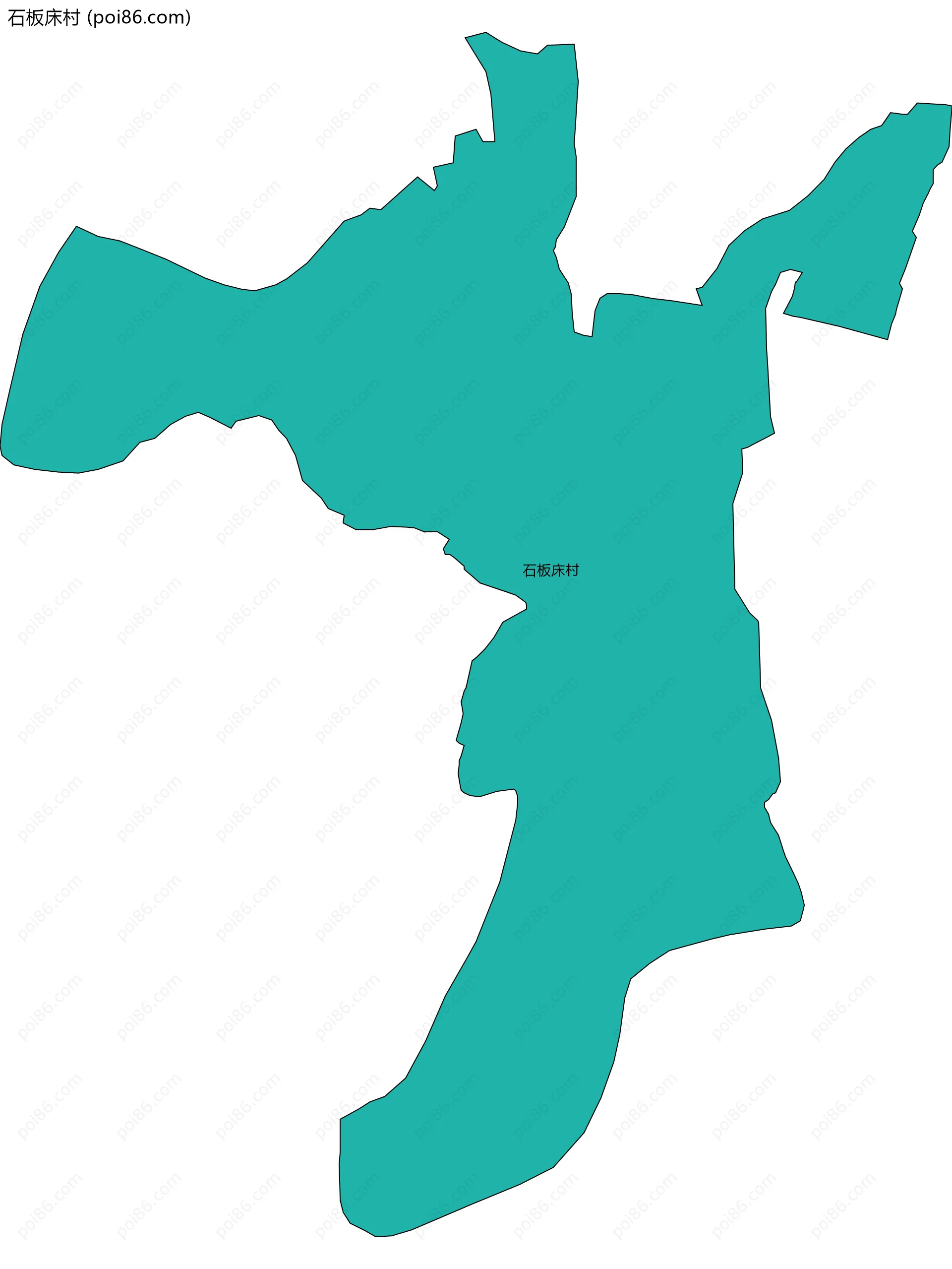 石板床村边界地图