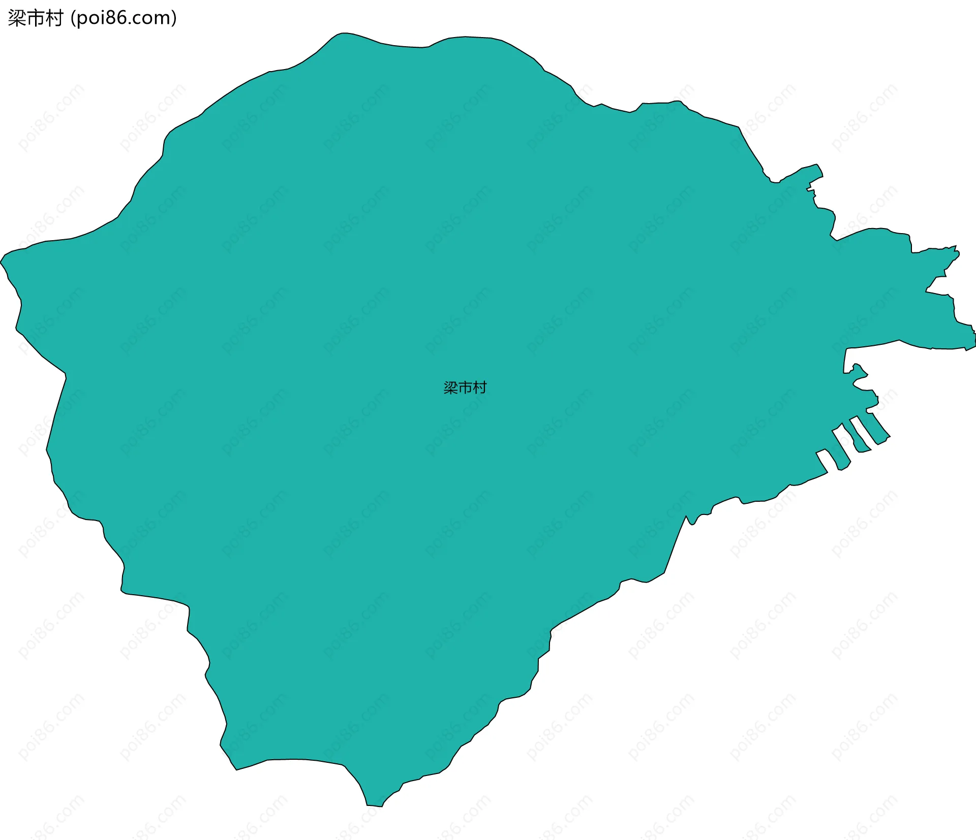 梁市村边界地图