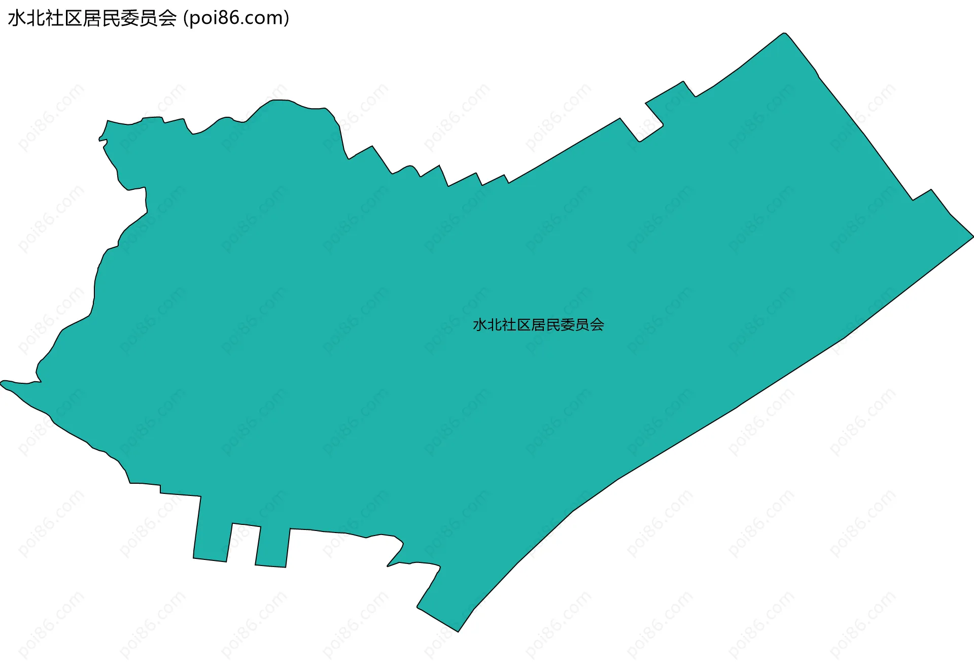 水北社区居民委员会边界地图