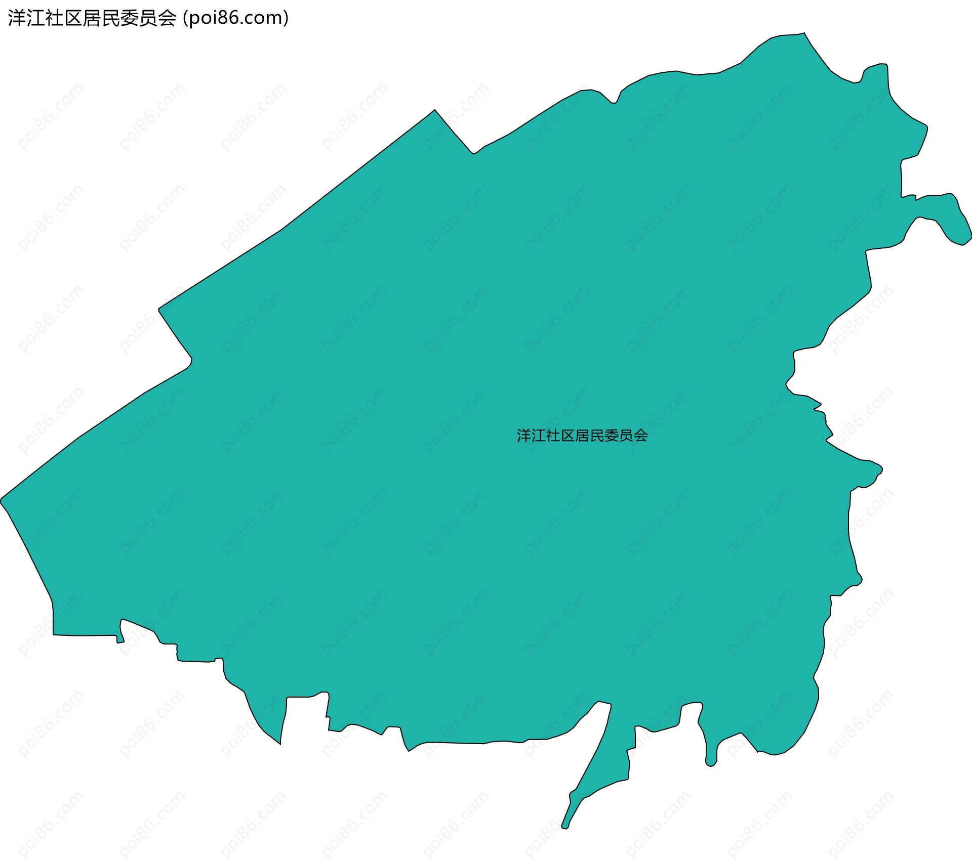 洋江社区居民委员会边界地图