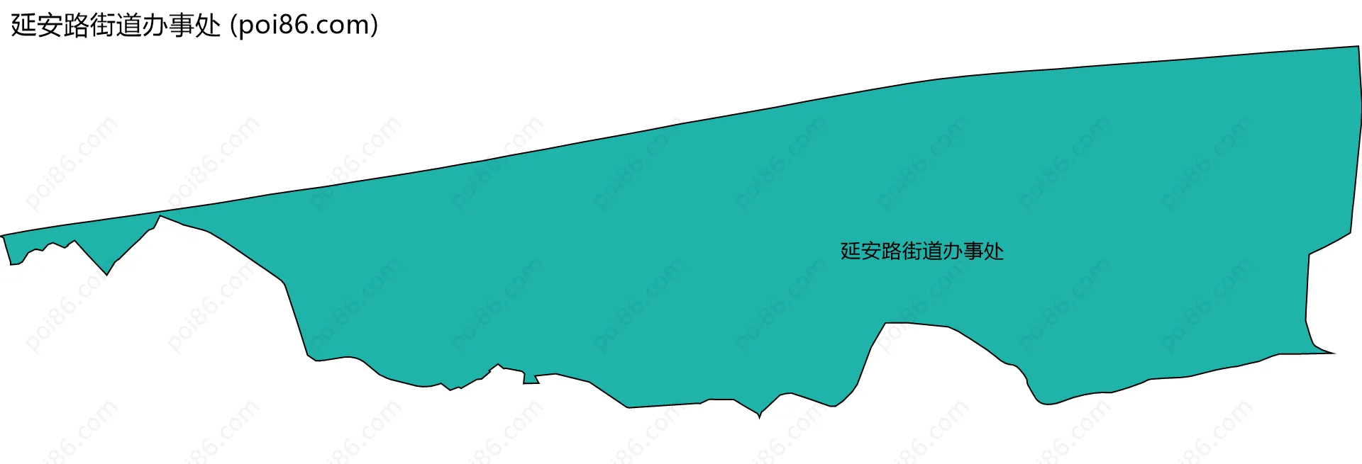 延安路街道办事处边界地图(五级行政区划)