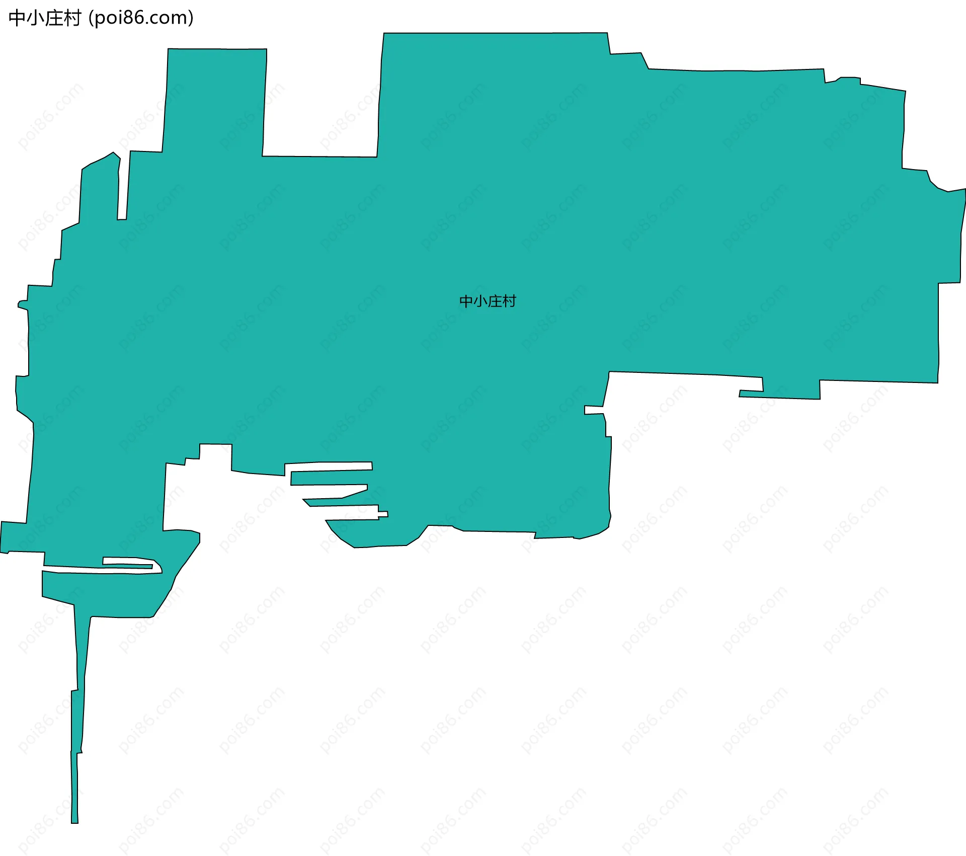 中小庄村边界地图