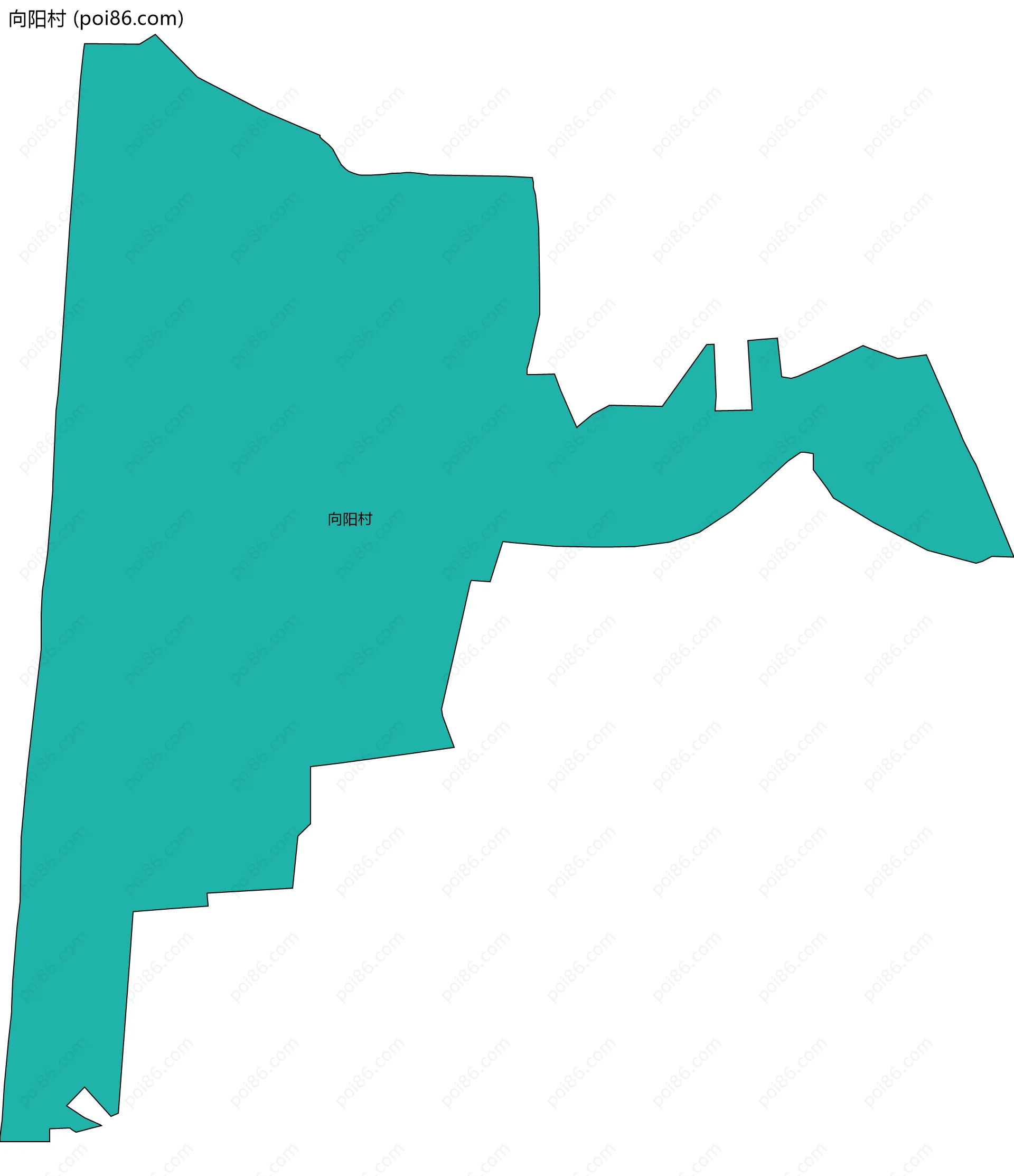 向阳村边界地图