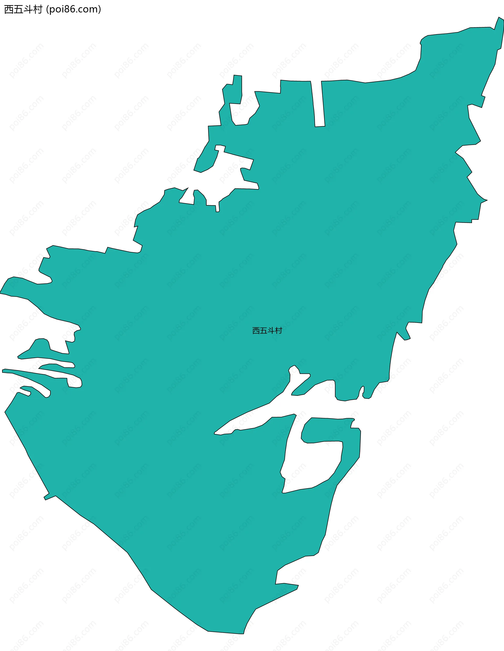 西五斗村边界地图