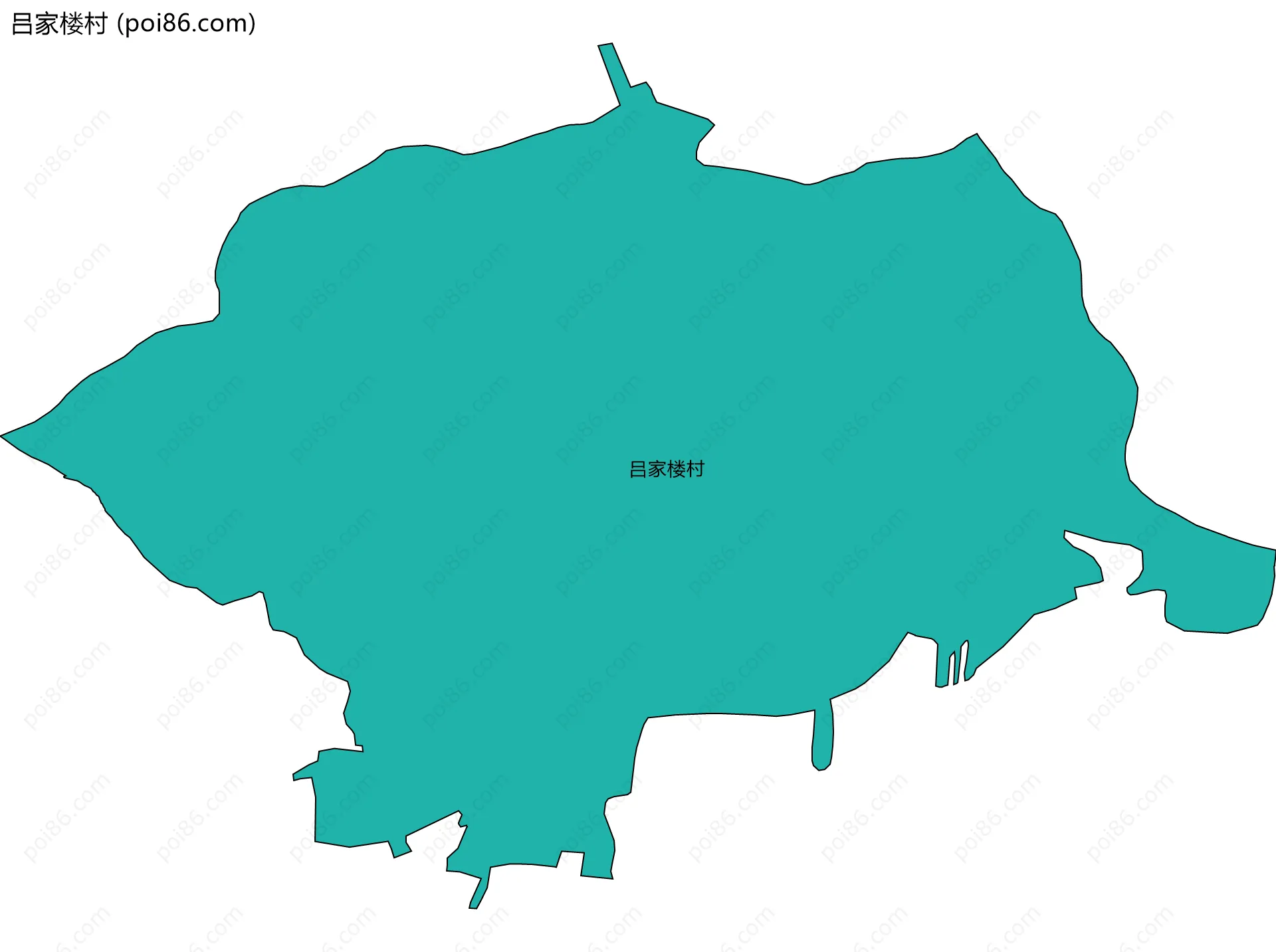 吕家楼村边界地图