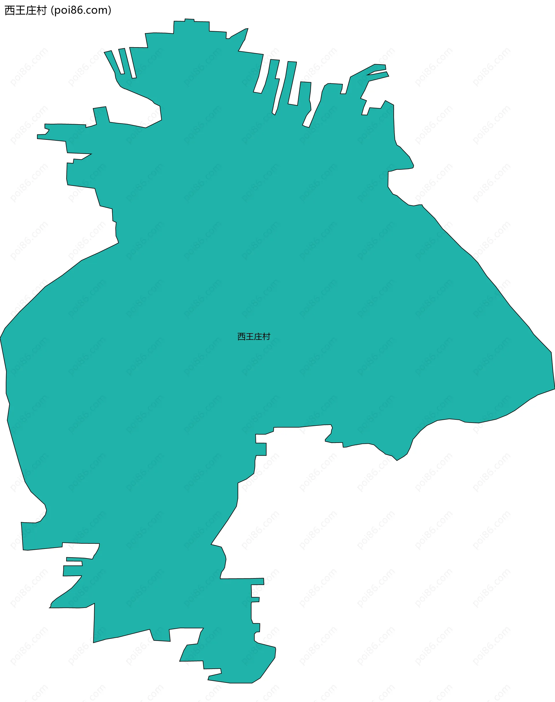 西王庄村边界地图