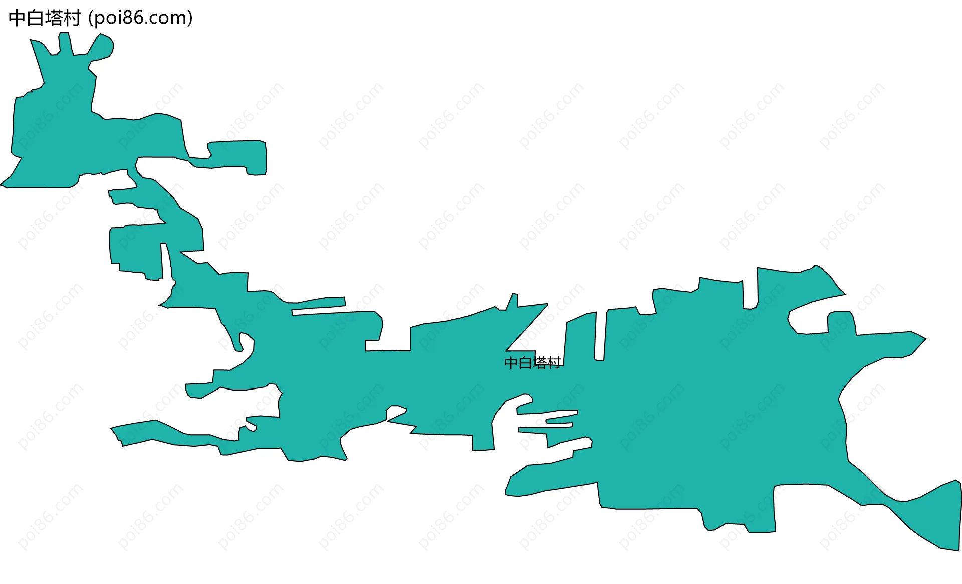 中白塔村边界地图