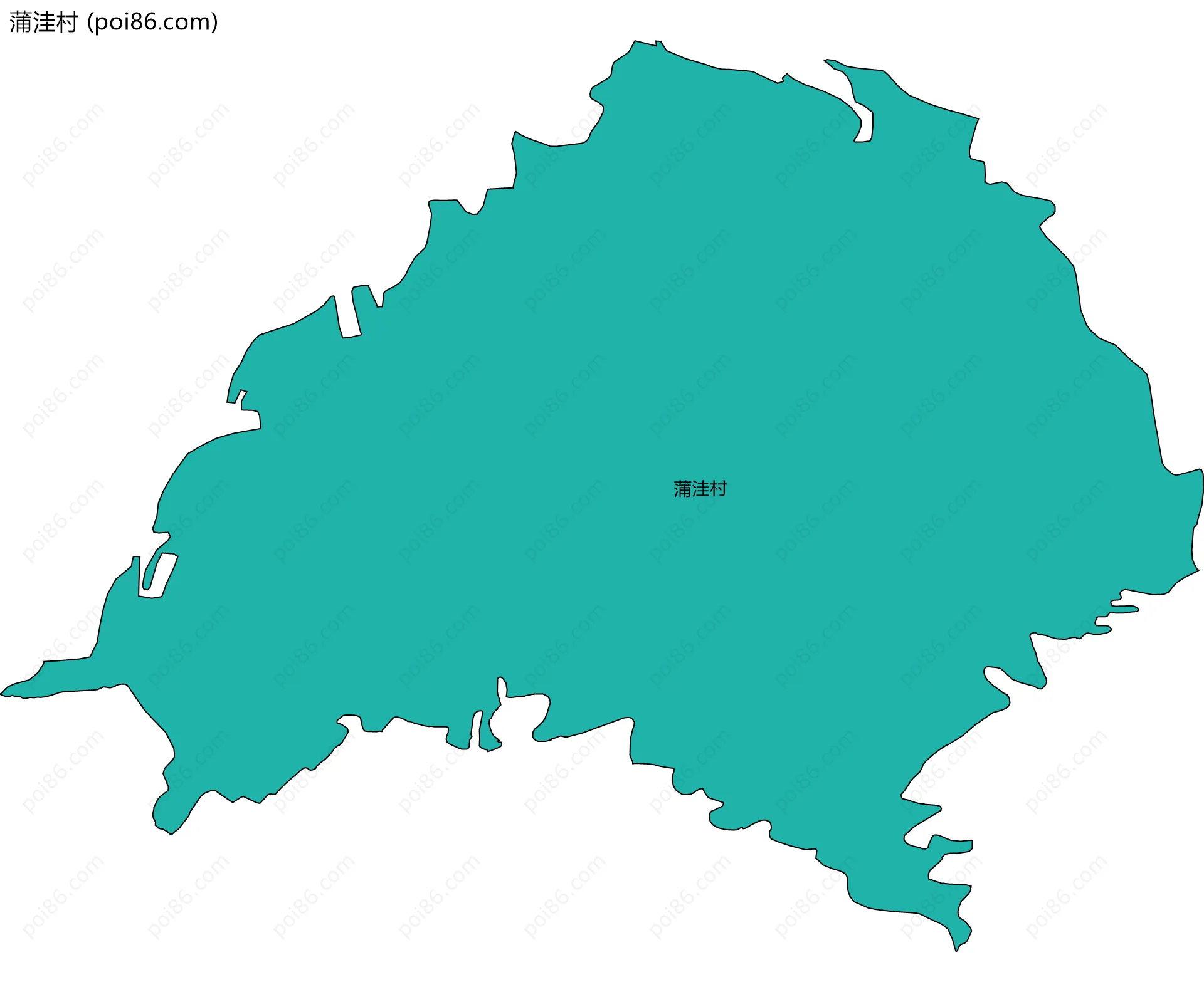 蒲洼村边界地图