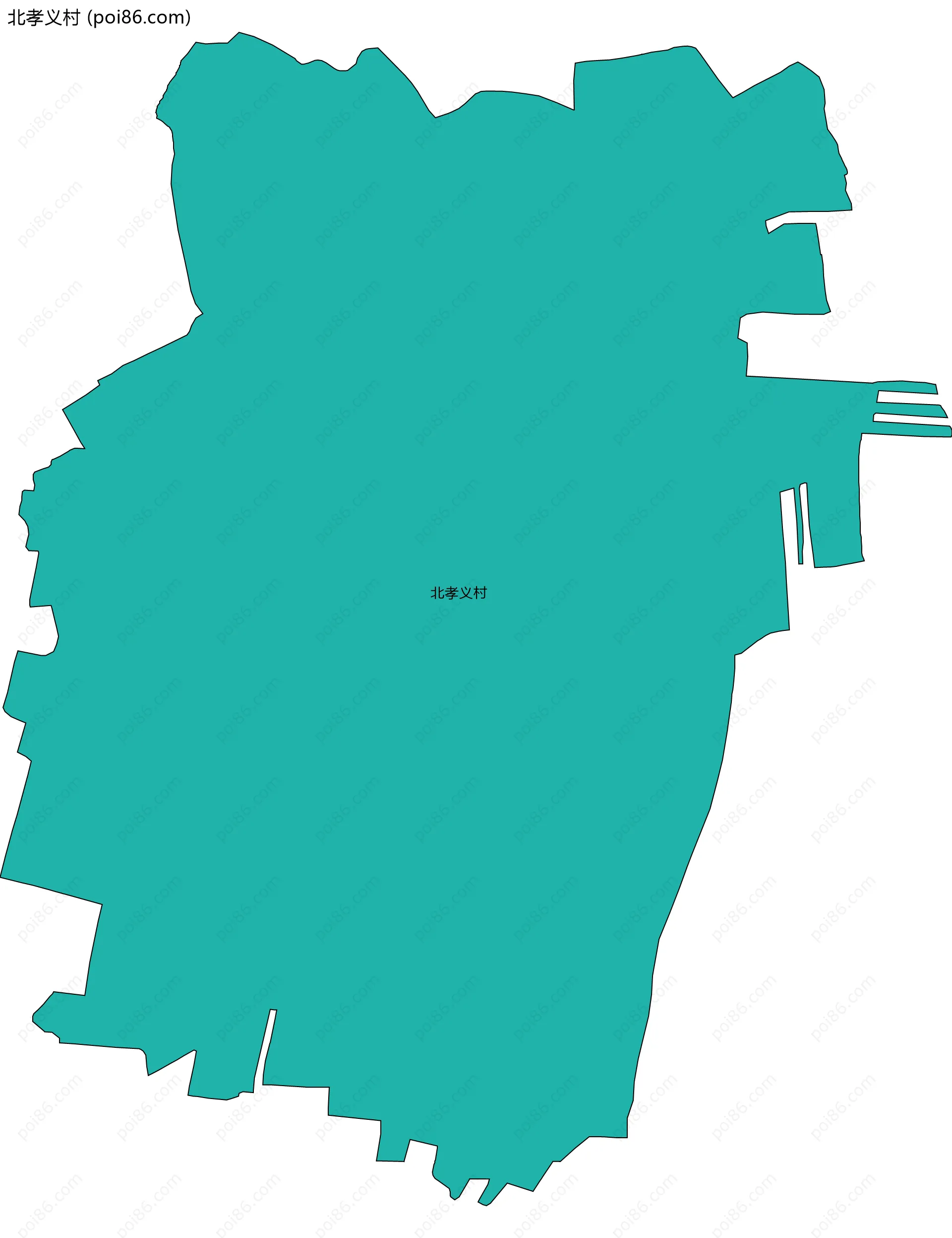 北孝义村边界地图