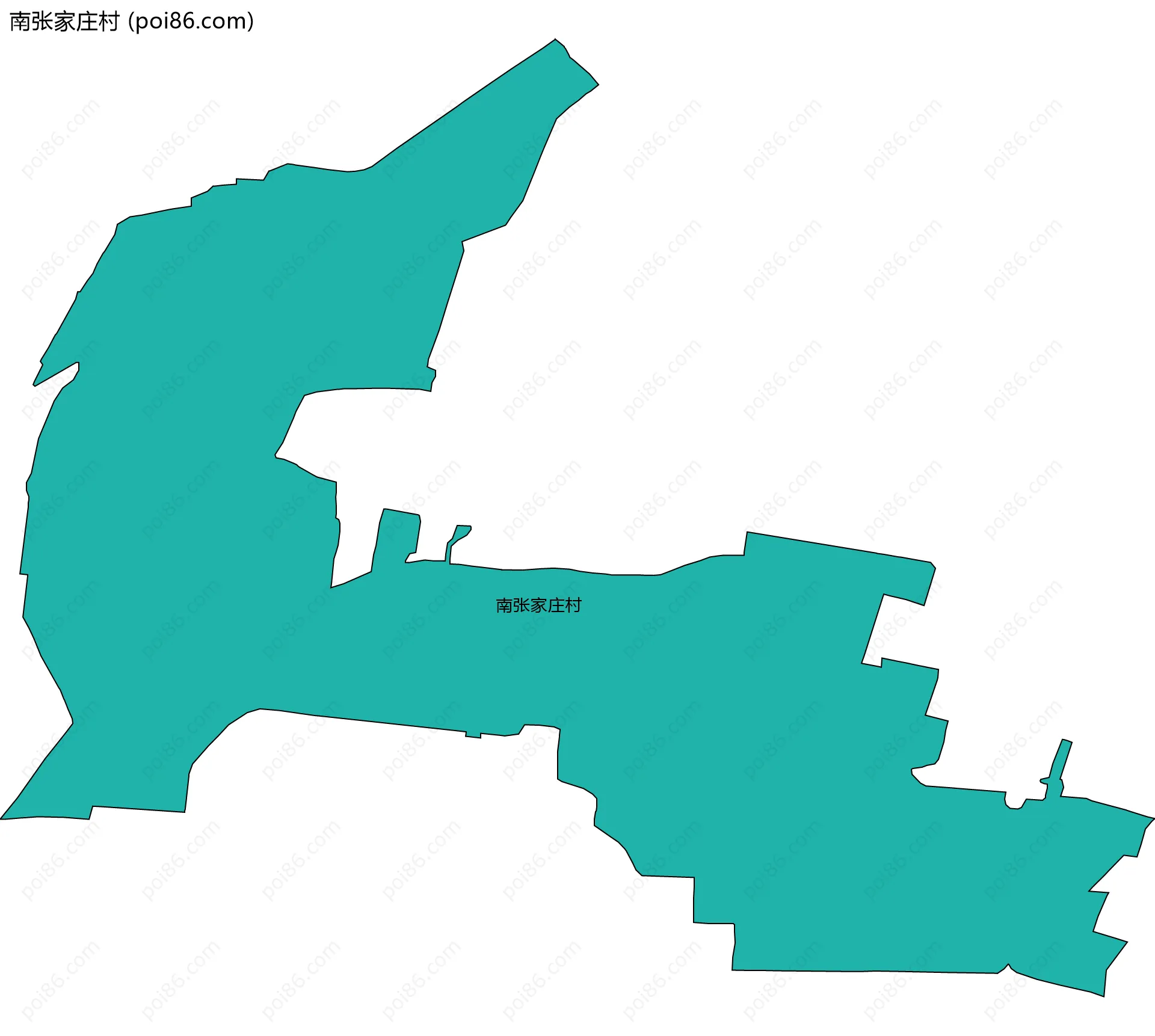 南张家庄村边界地图