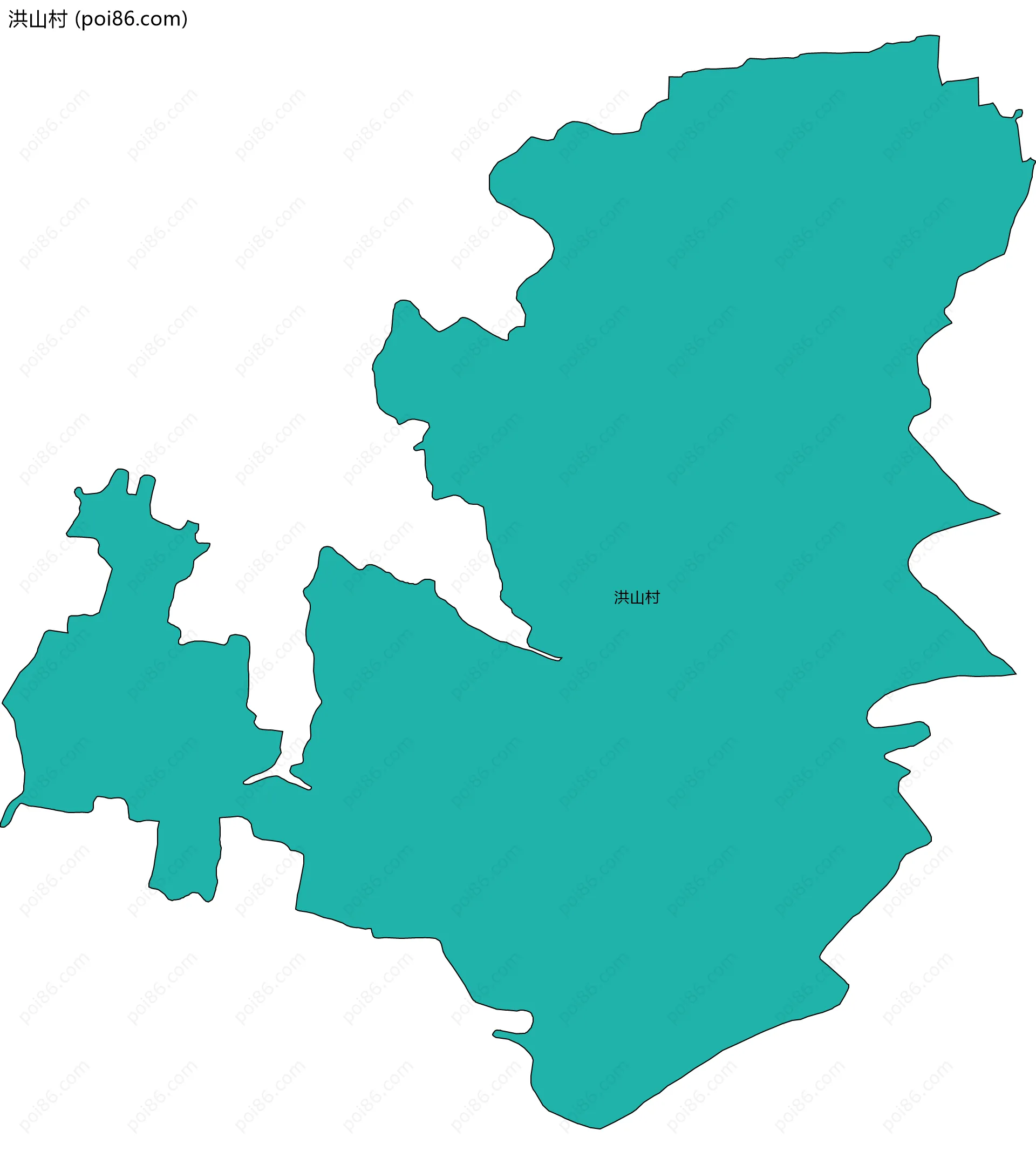 洪山村边界地图