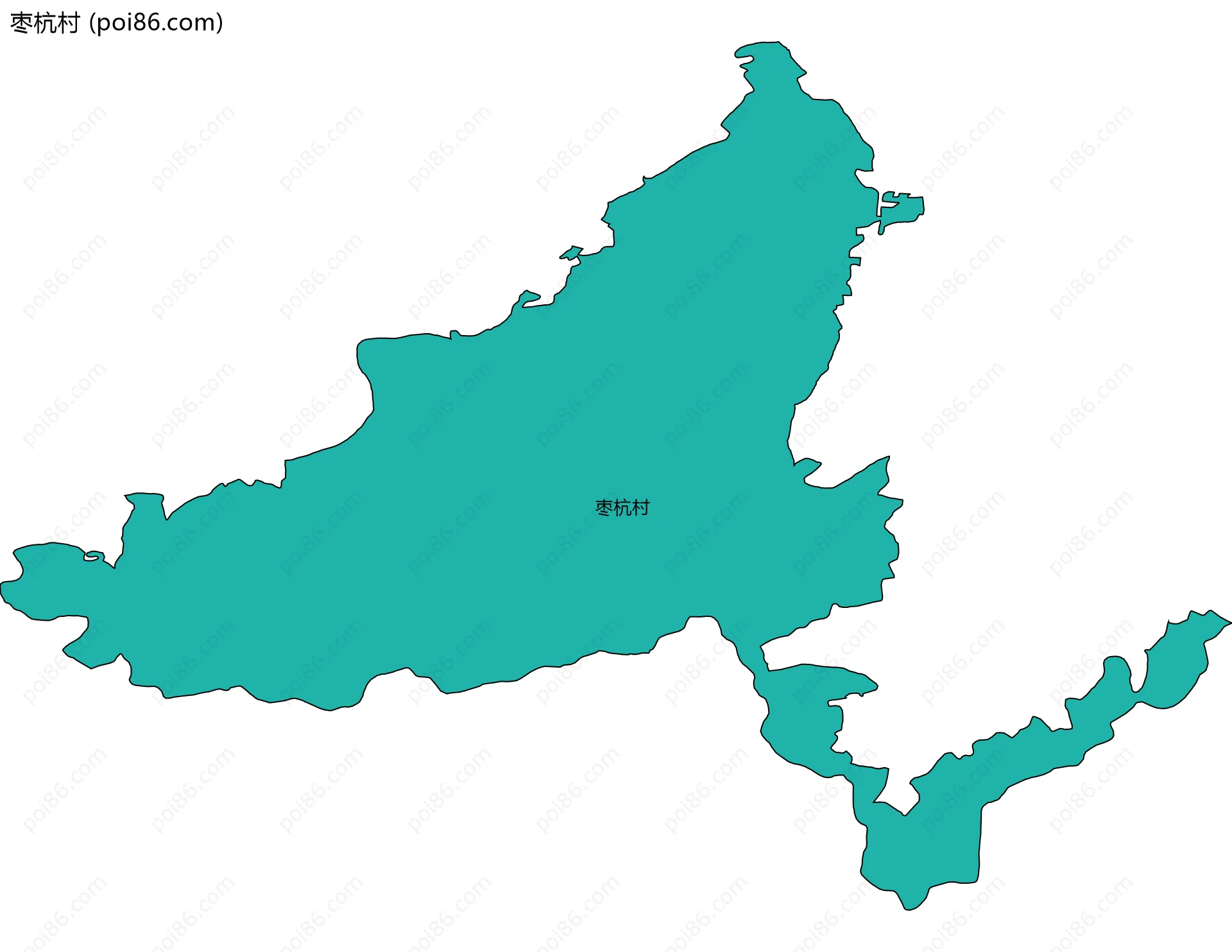 枣杭村边界地图