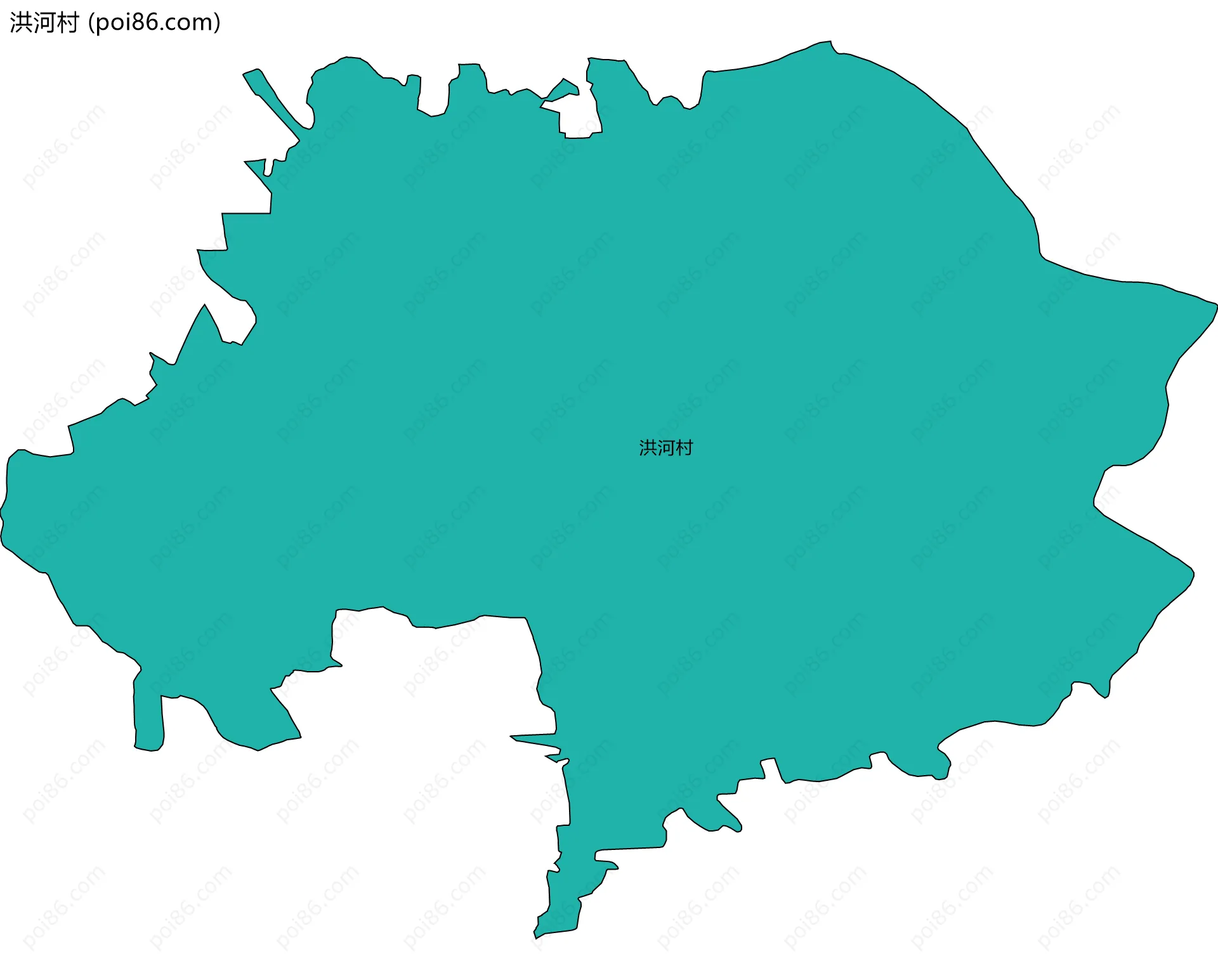洪河村边界地图