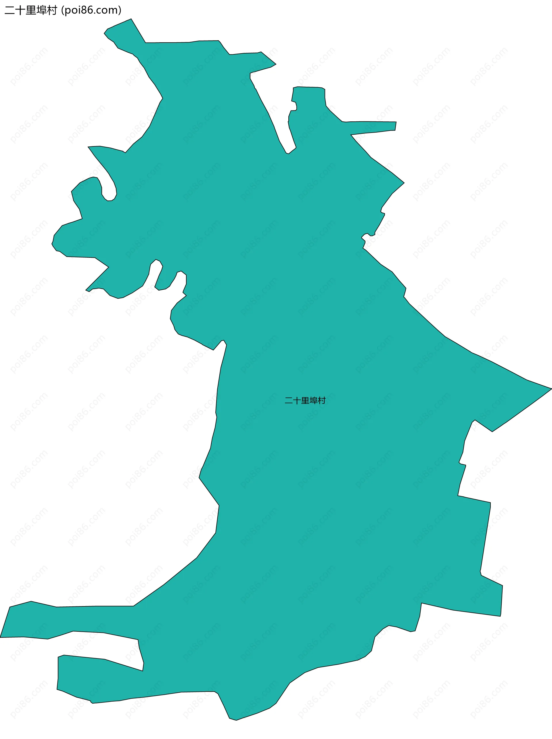 二十里埠村边界地图