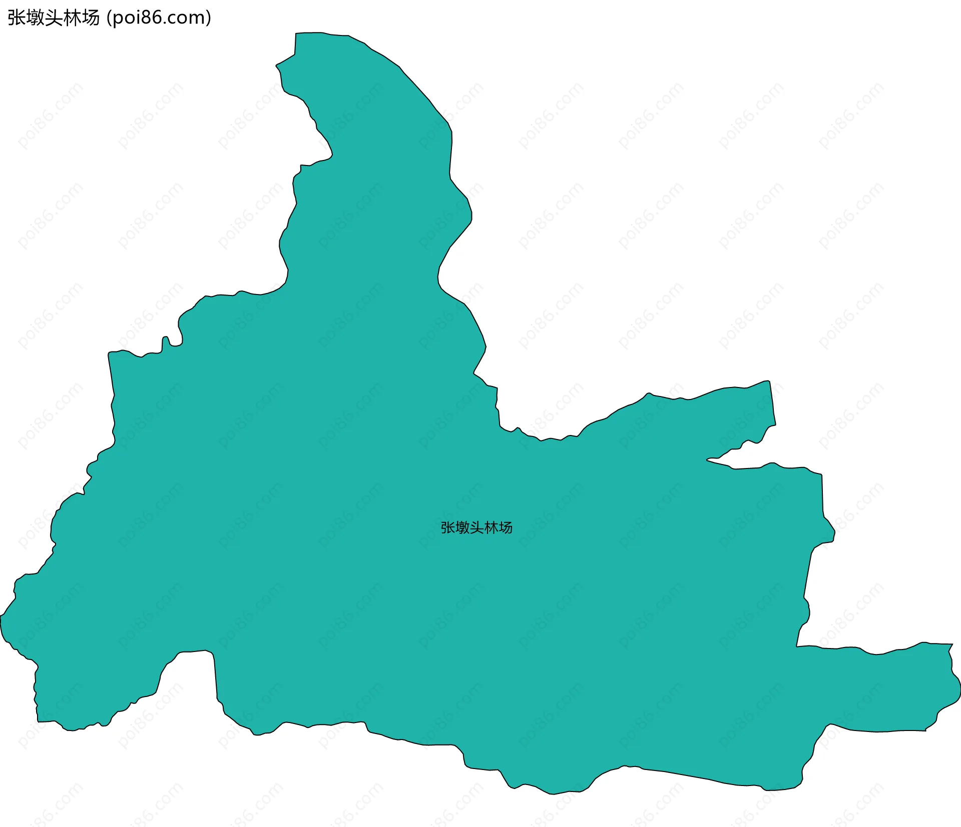 张墩头林场边界地图(五级行政区划)