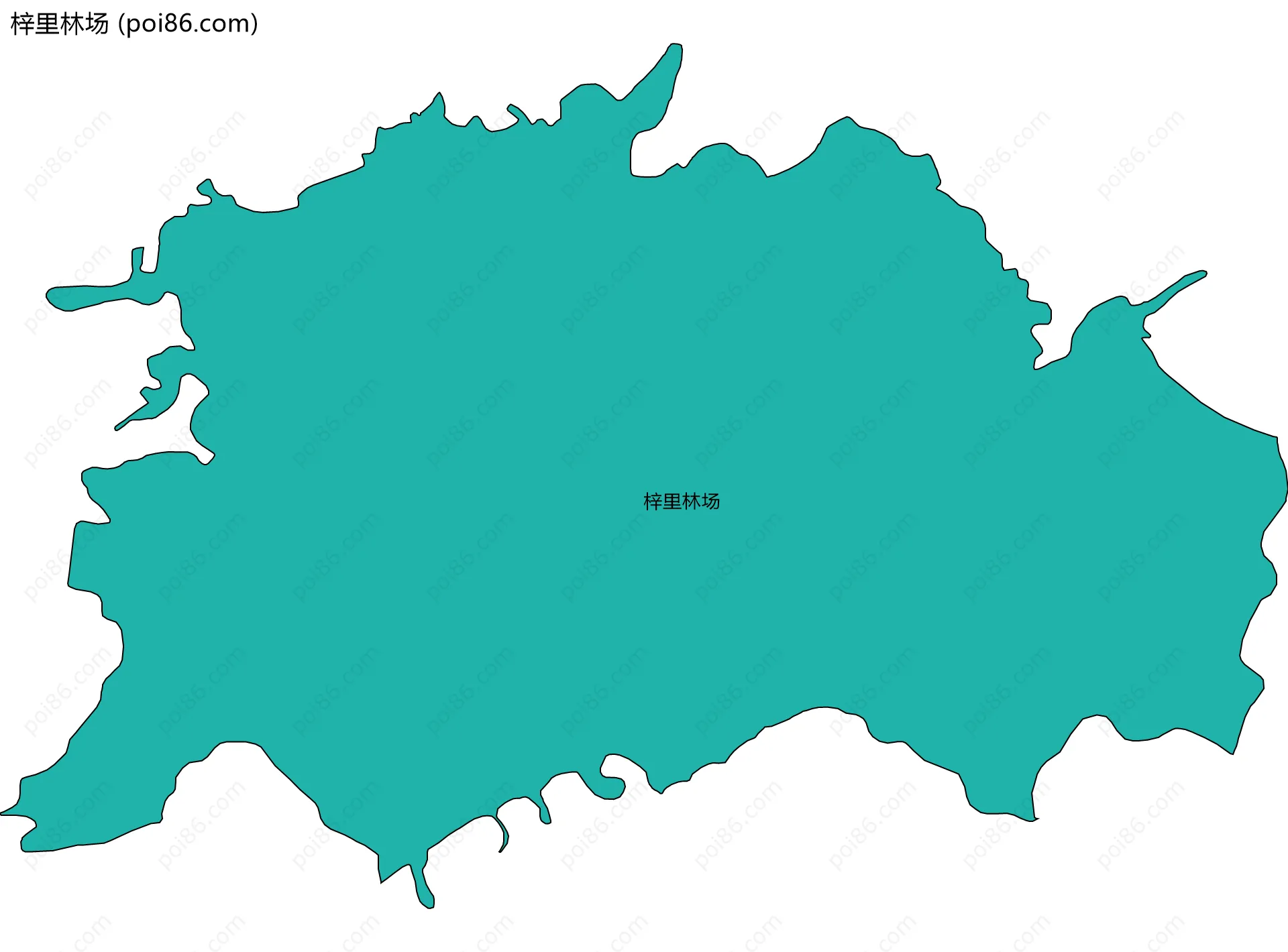 梓里林场边界地图(五级行政区划)