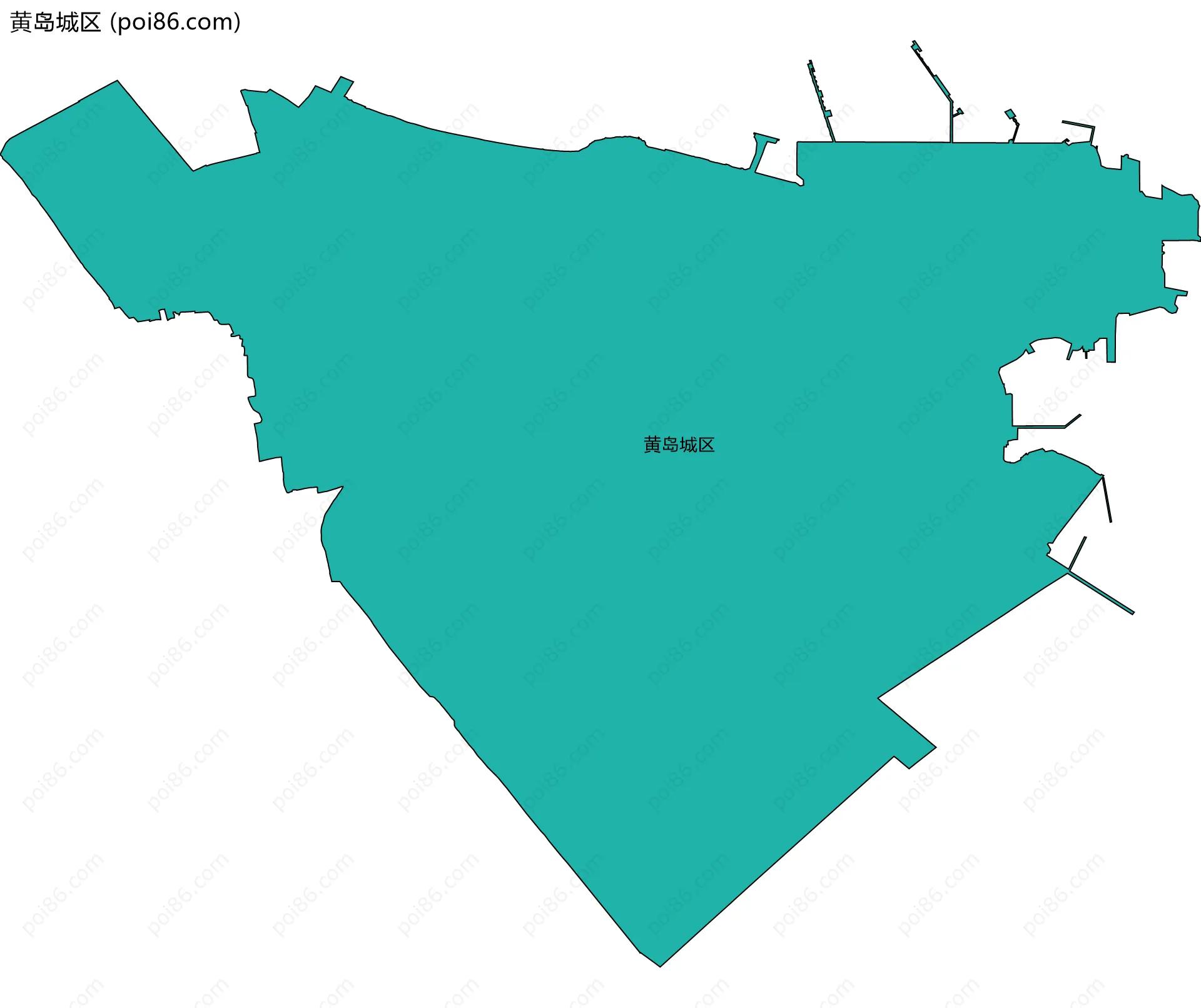 黄岛城区边界地图