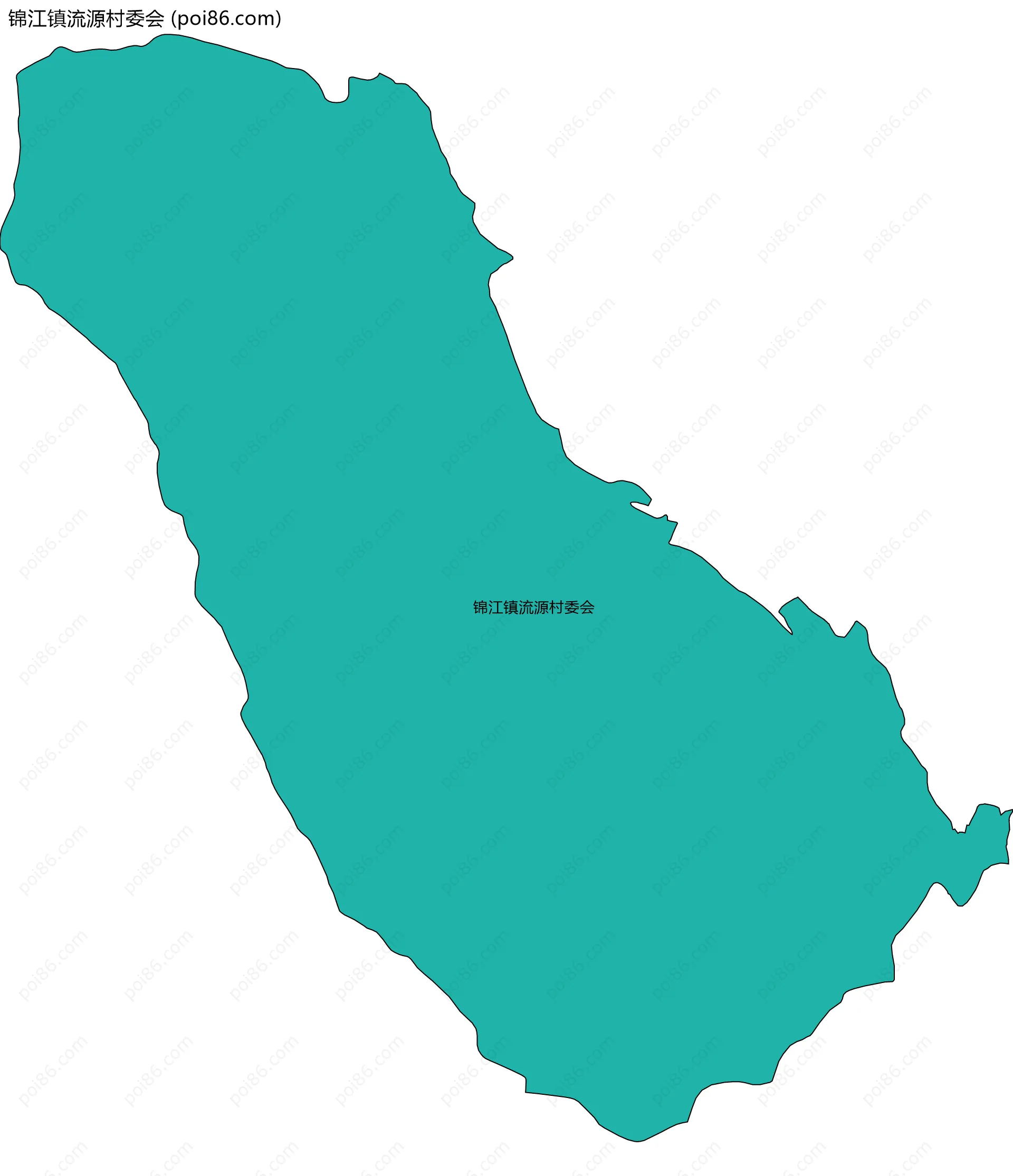 锦江镇流源村委会边界地图