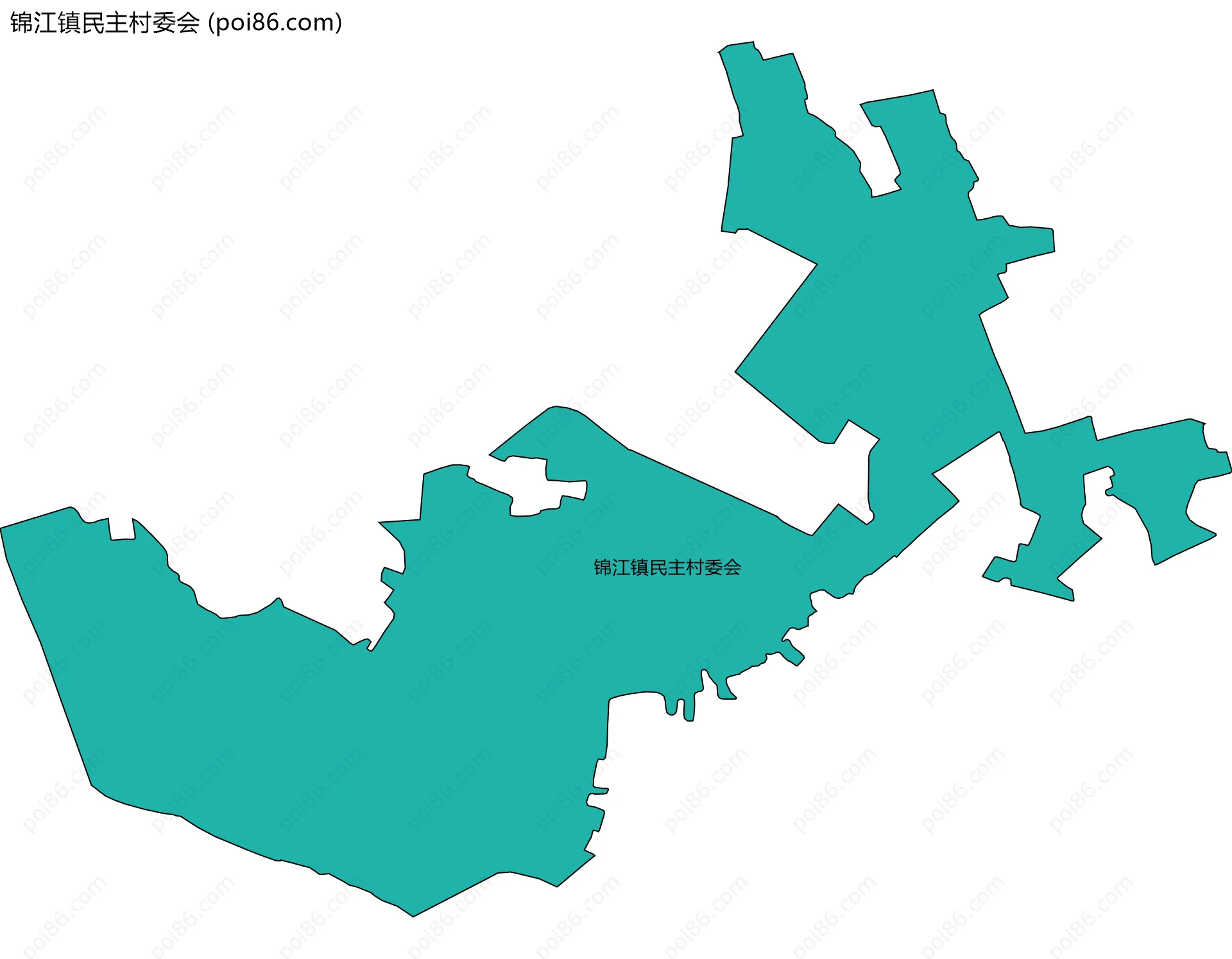 锦江镇民主村委会边界地图