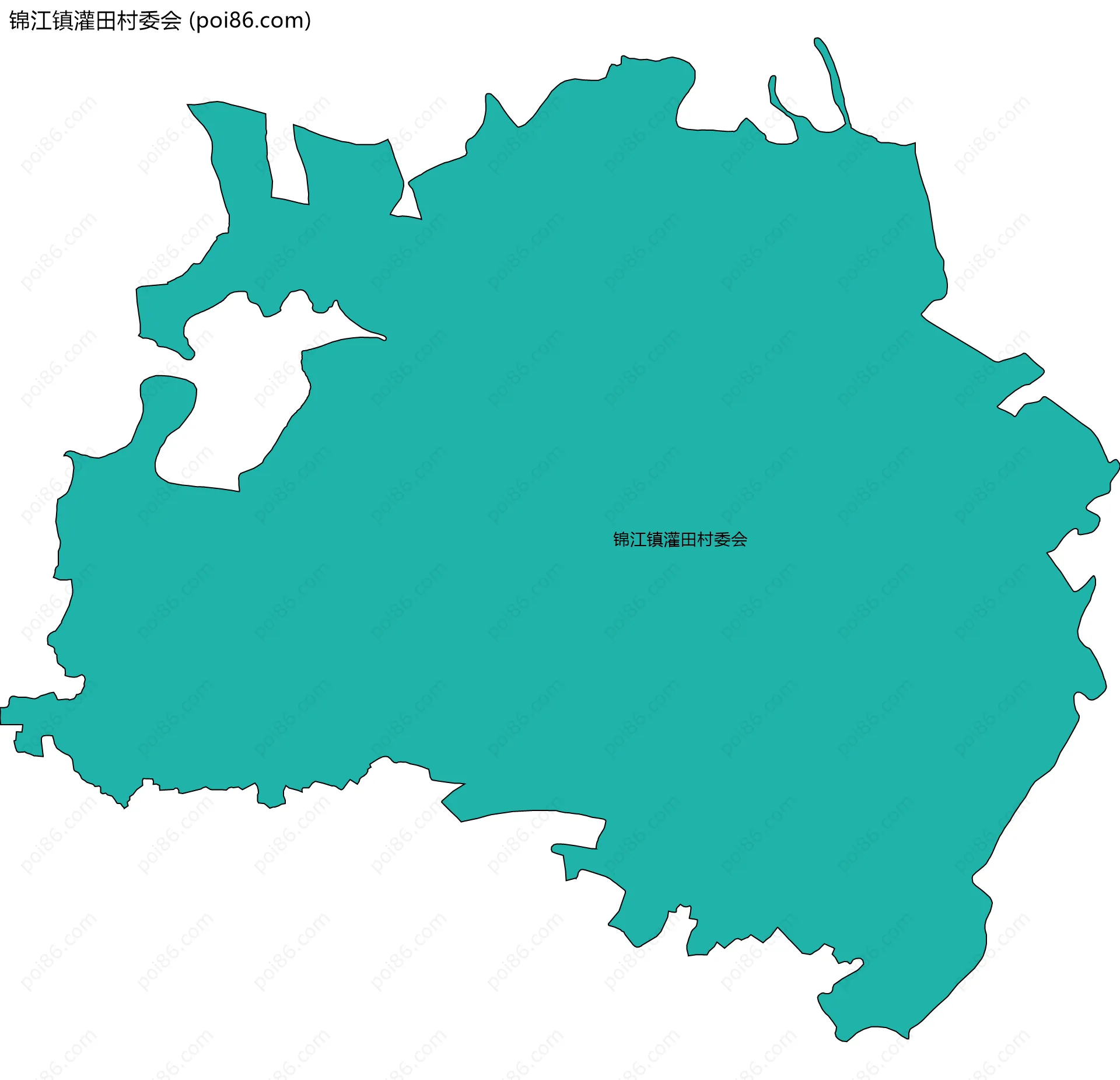 锦江镇灌田村委会边界地图