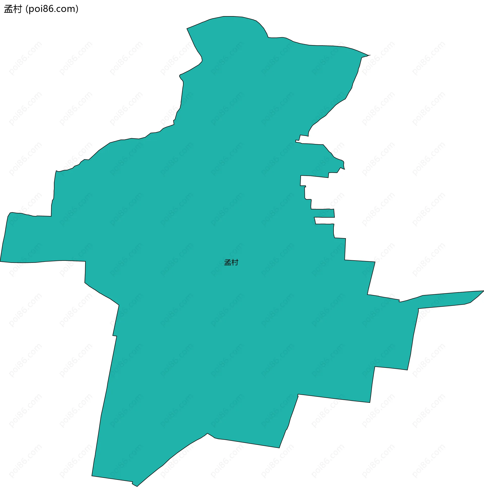 孟村边界地图